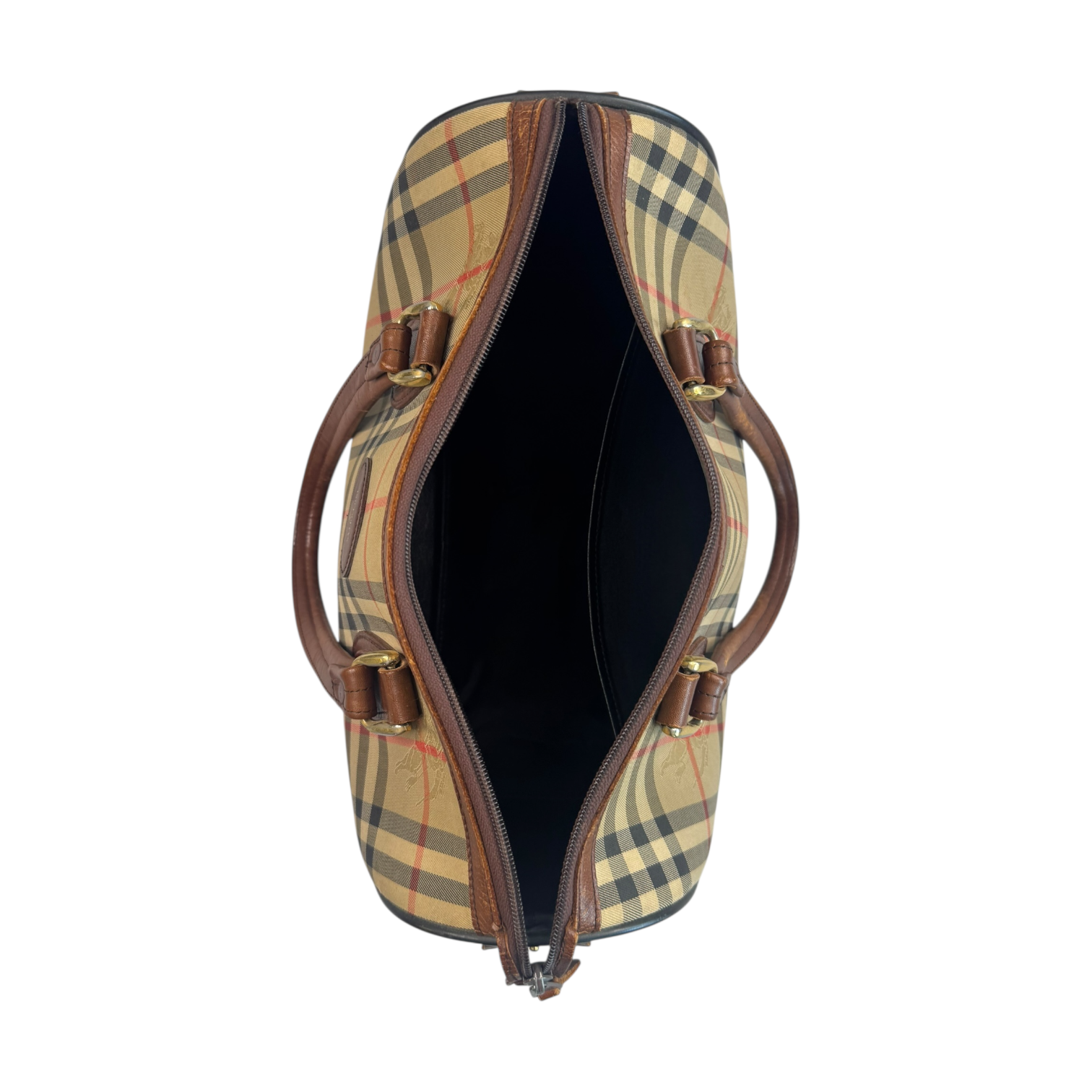 BURBERRY NOVA CHECK CANVAS BOSTON BAG