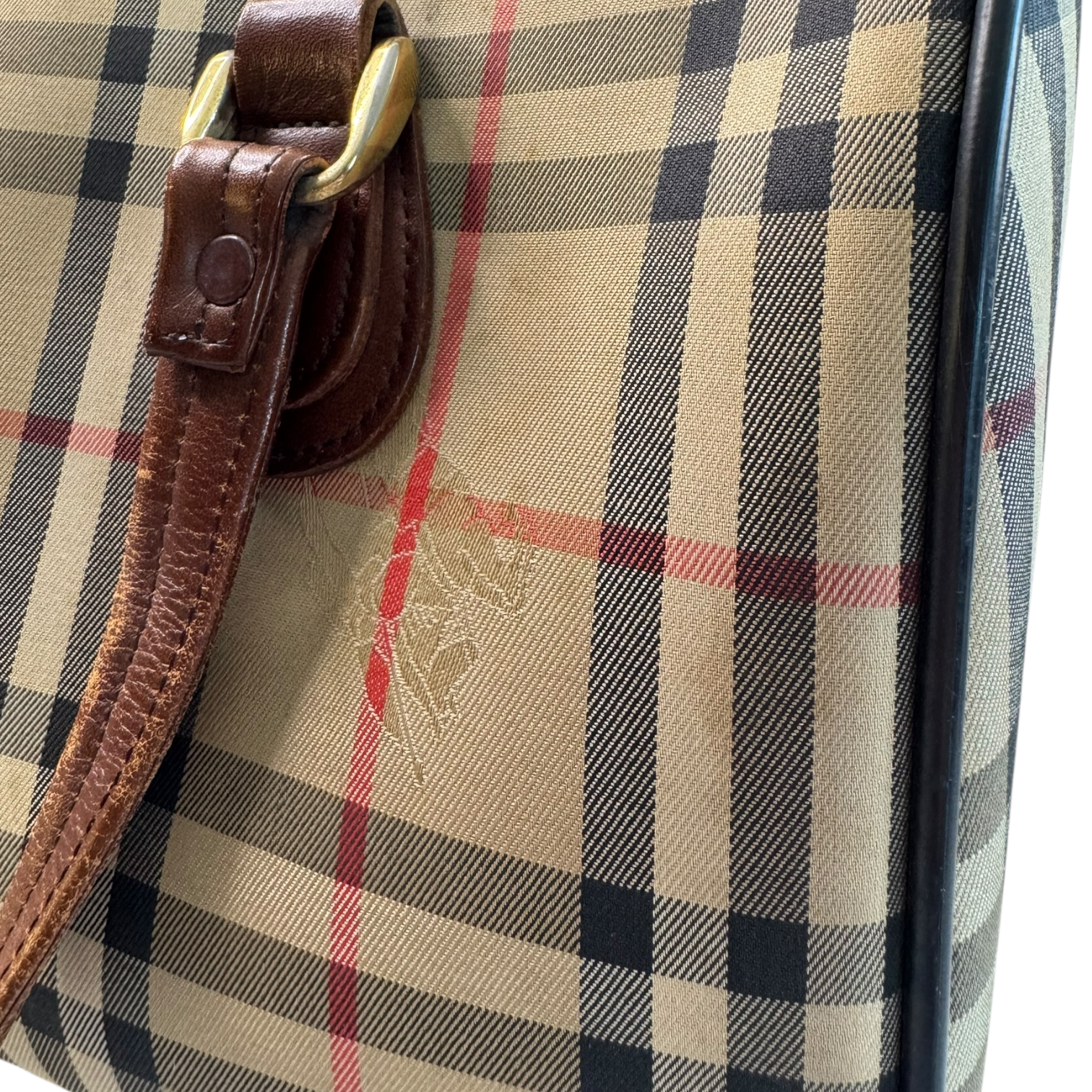 BURBERRY NOVA CHECK CANVAS BOSTON BAG