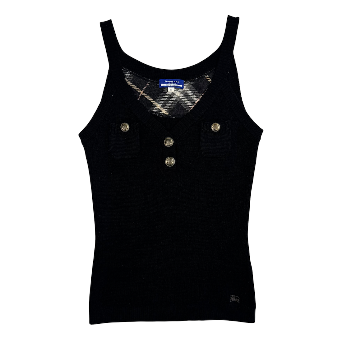 (38) BURBERRY BLUE LABEL WOOL TANK TOP - BLACK