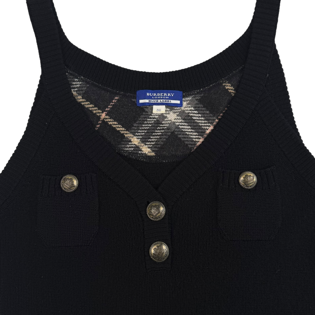 (38) BURBERRY BLUE LABEL WOOL TANK TOP - BLACK