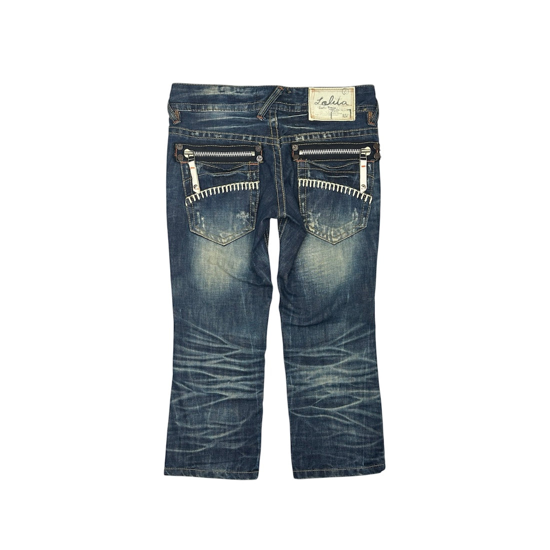 (S) LOLITA MULTI-ZIP Y2K CAPRI DENIM