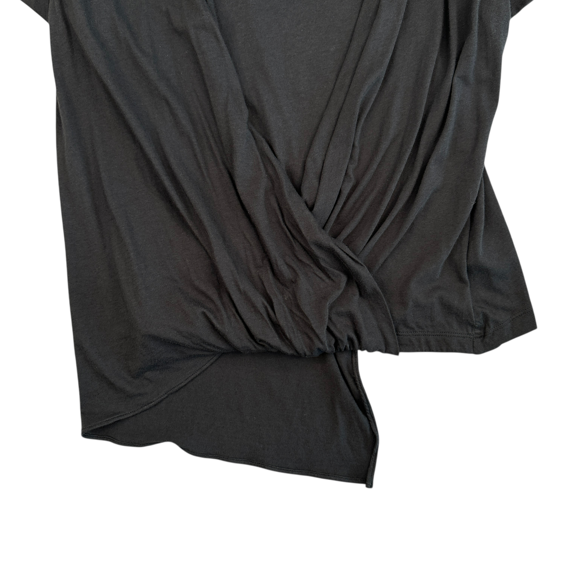 (NEW) DKNY DRAPE LAYERED TOP - BLACK