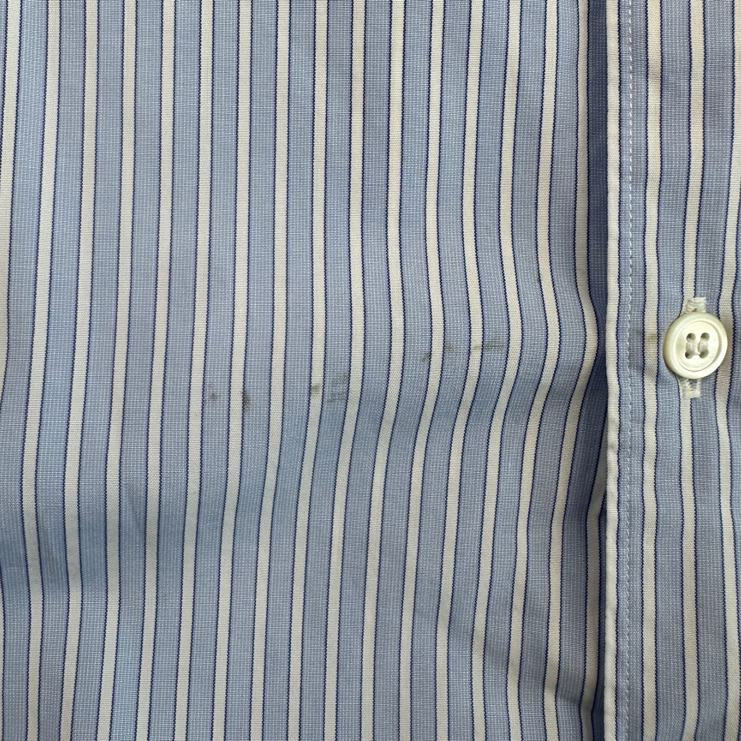 (S) COMME DES GARCONS HOMME PINSTRIPE SHORT SLEEVE SHIRT (2007) - BLUE