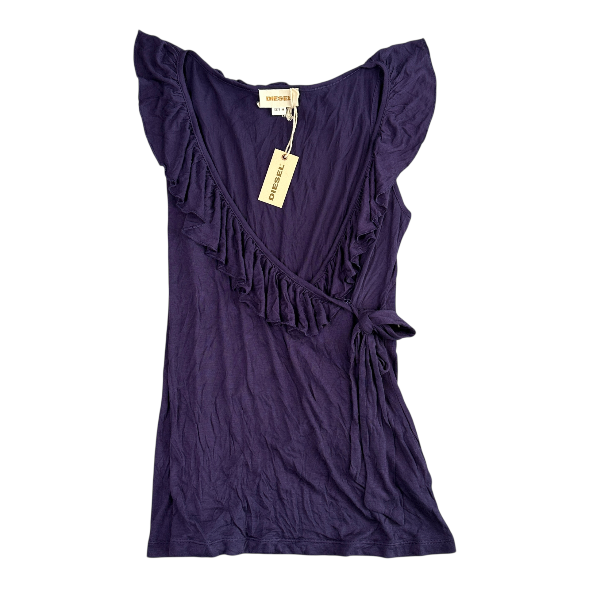 (NEW) (M) DIESEL WIDE NECK FRILLED TANK TOP - PURPLE