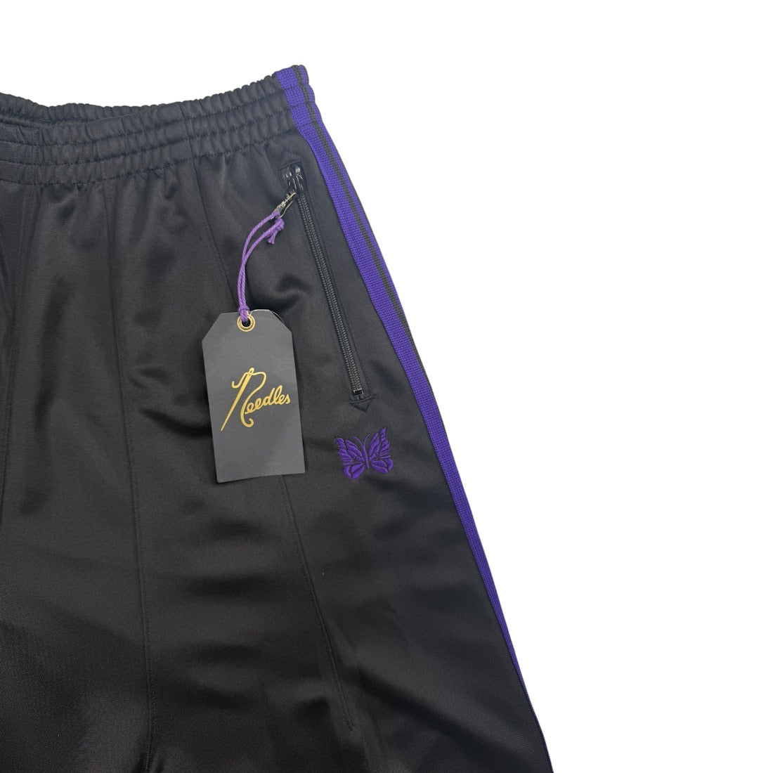 (NEW) NEEDLES H.D TRACK PANTS - BLACK / PURPLE