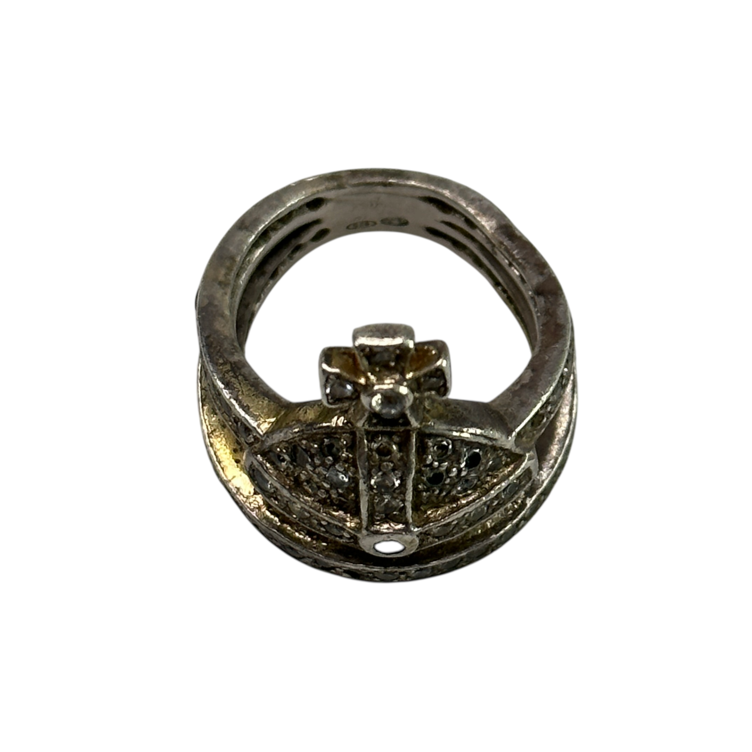 (S) VIVIENNE WESTWOOD RHINESTONE ORB RING - 925 SILVER (III)