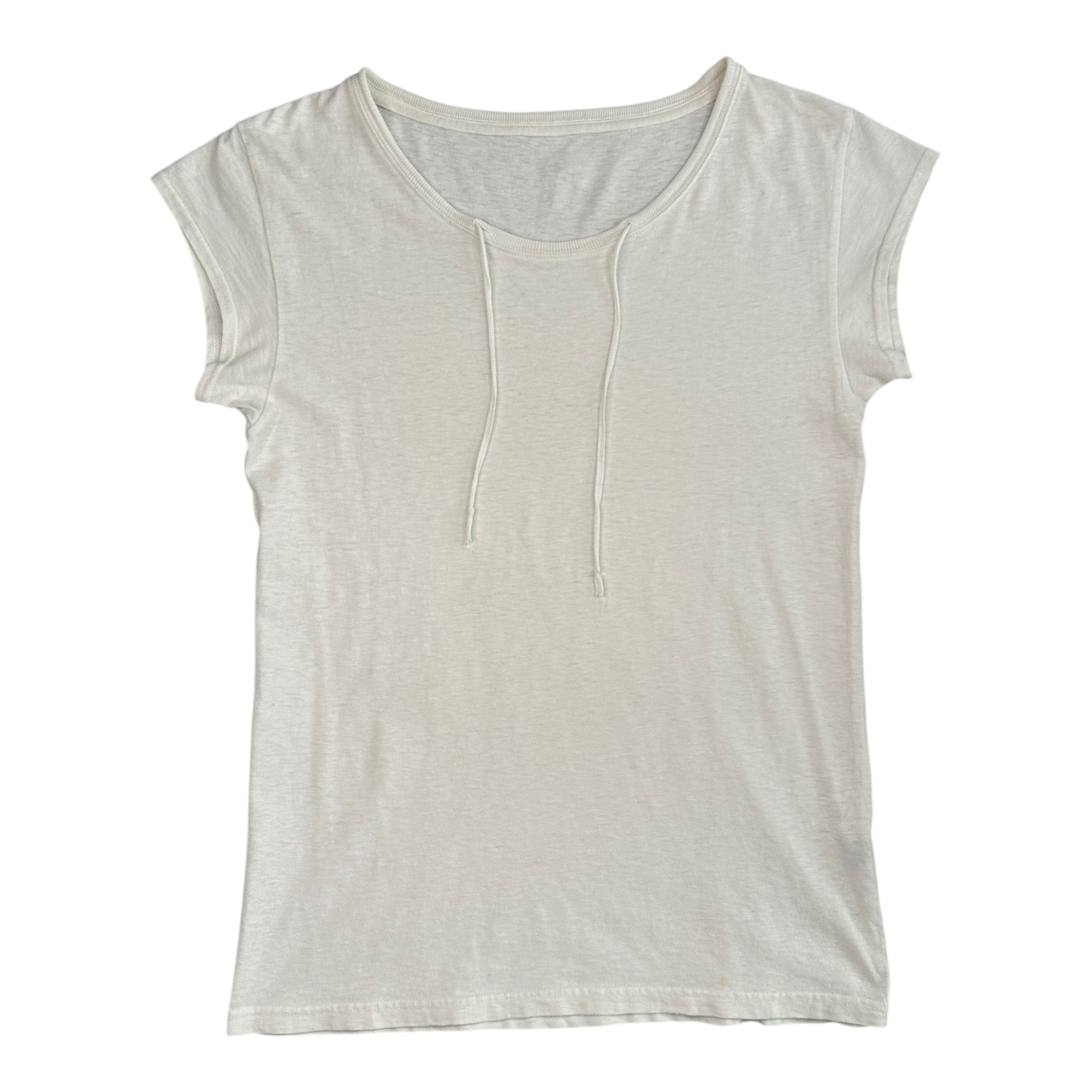 (2) KAPITAL DRAWSTRING T-SHIRT - WHITE