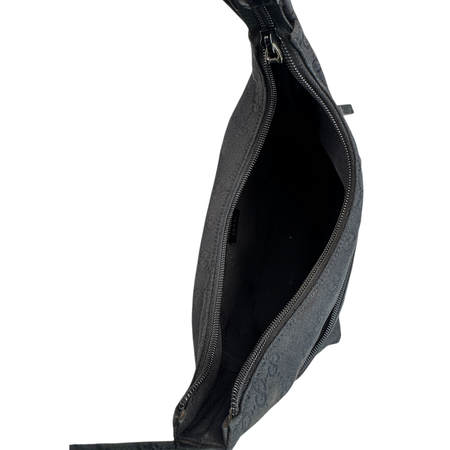 GUCCI GG CANVAS HOBO SHOULDER BAG - BLACK