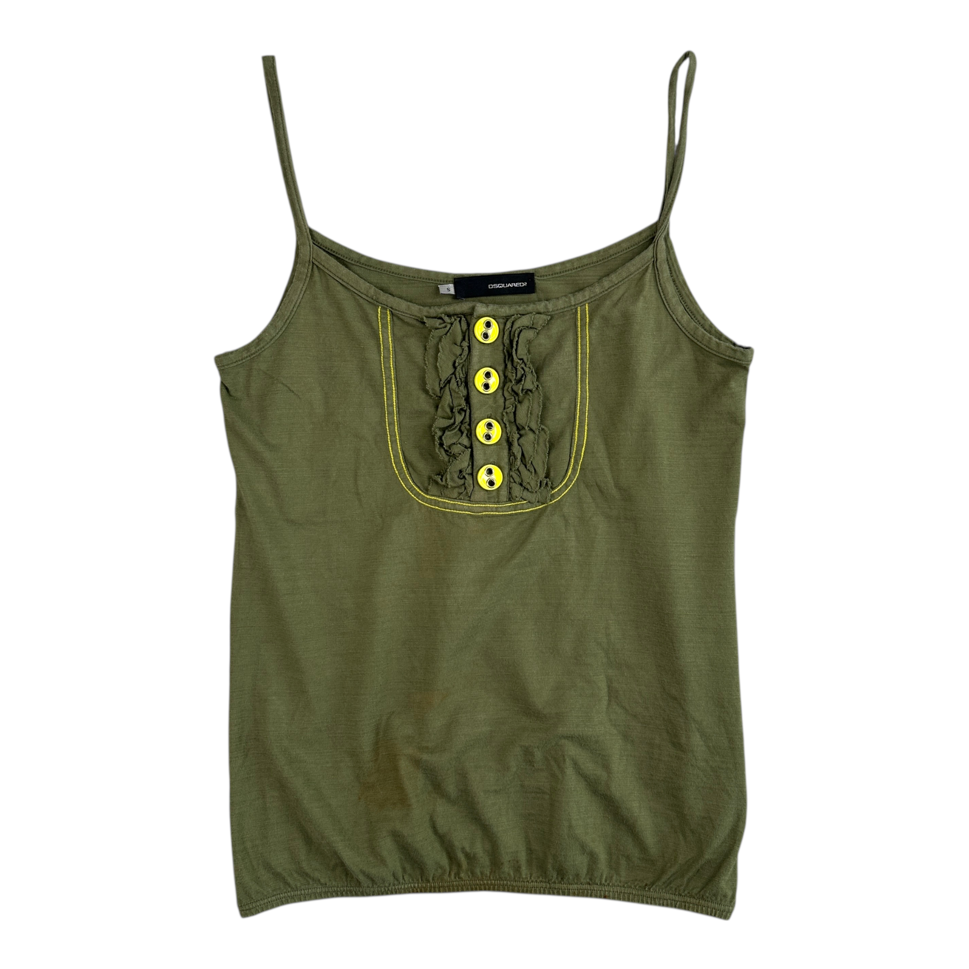 (S) DSQUARED2 BUTTON UP CAMI TANK - GREEN