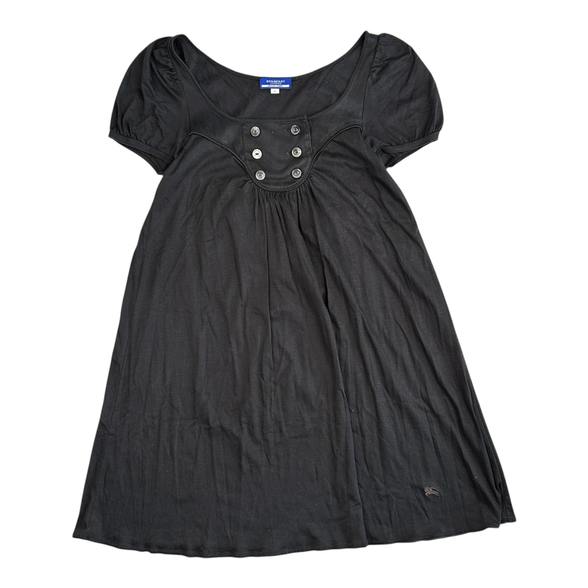 (38) BURBERRY BLUE LABEL WIDE NECK DRESS TOP - BLACK