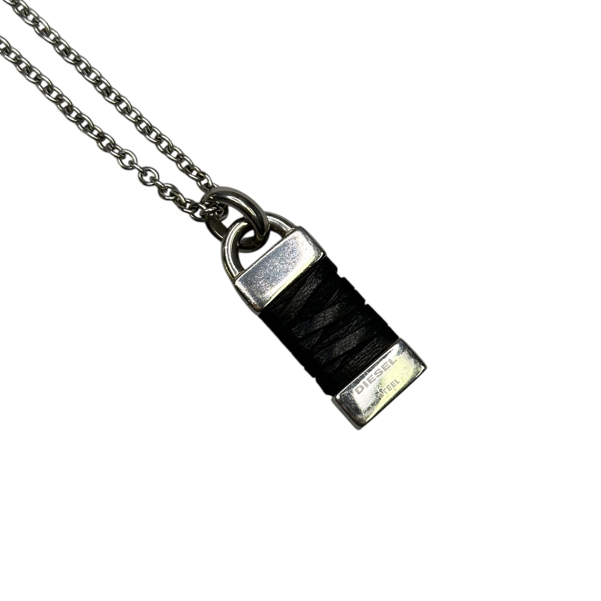 DIESEL STEEL PENDANT NECKLACE