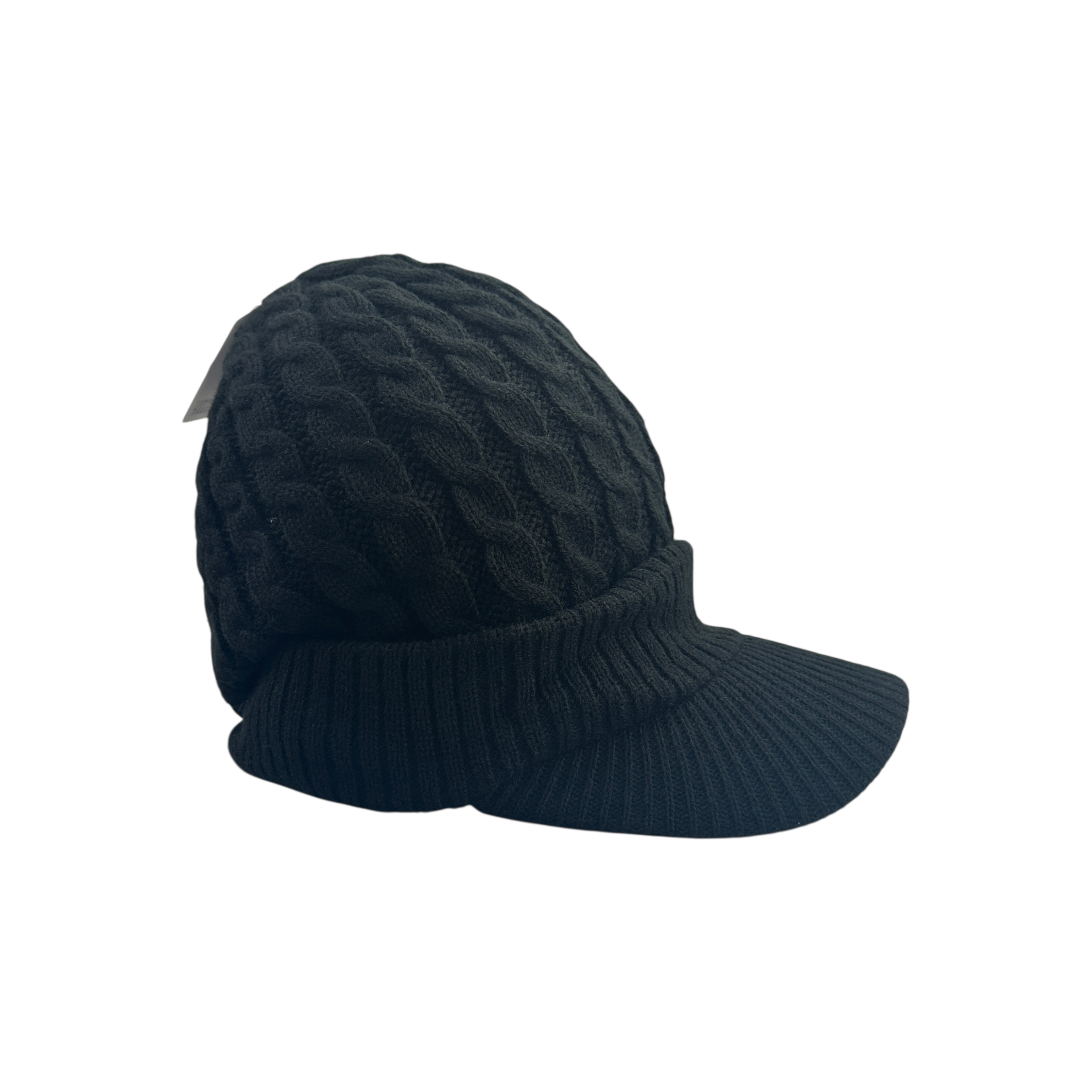 (NEW) AVIREX EMBROIDERED LOGO VISOR BEANIE - BLACK (80625200-80)
