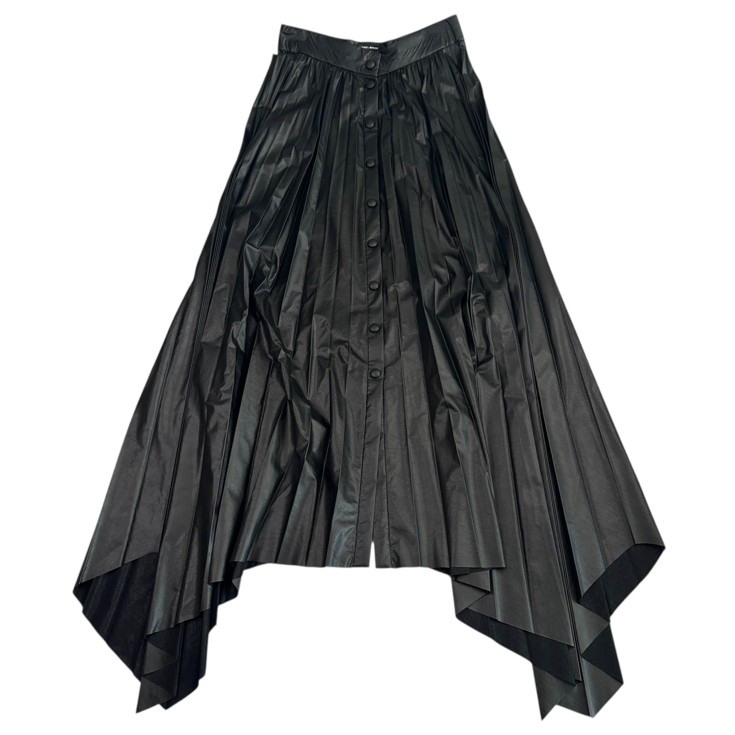 (NEW) ISABEL MARANT RAYON BLEND PLEATED SKIRT - BLACK
