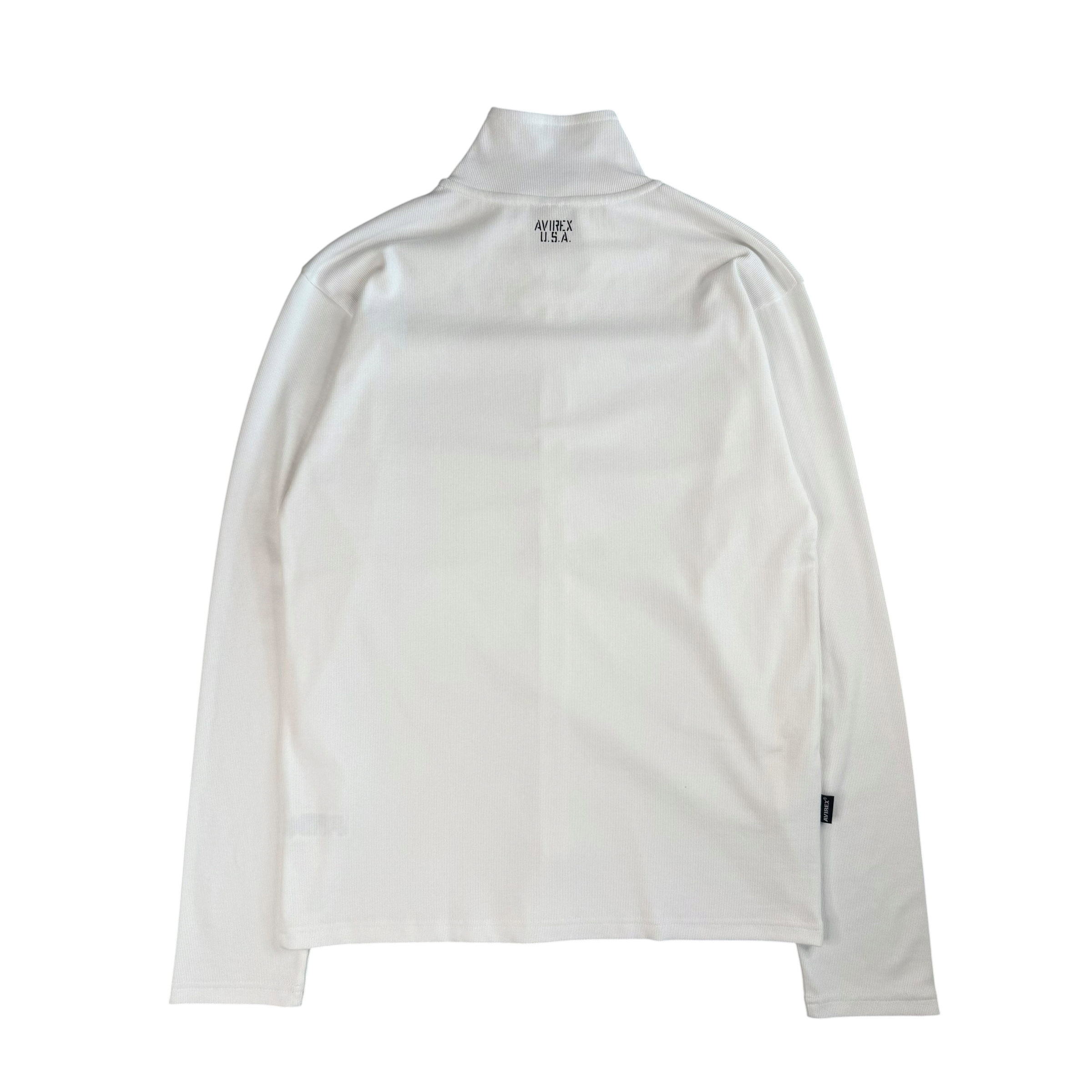 (NEW) AVIREX RIBBED EVERY DAY ZIP UP - WHITE