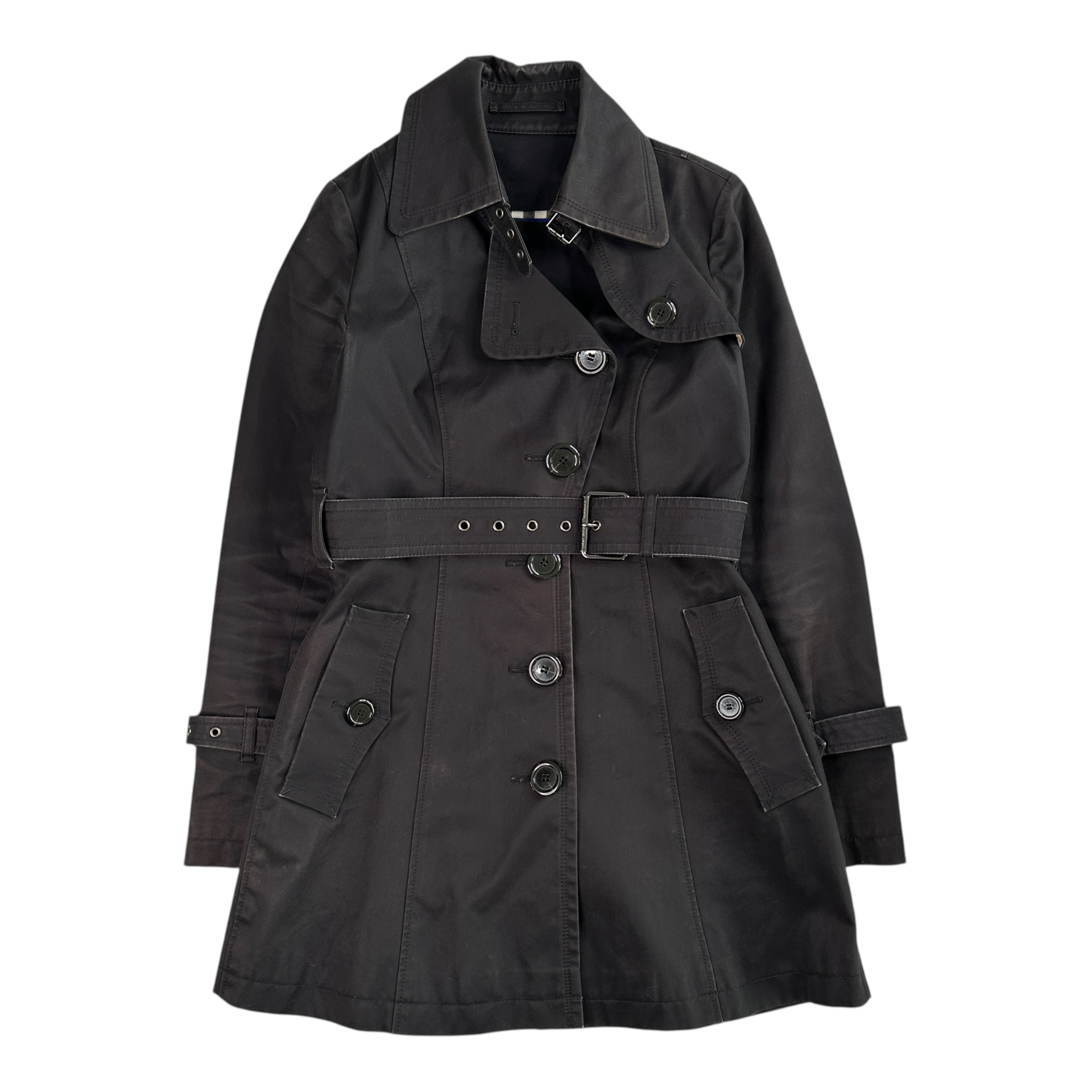 (38) BURBERRY BLUE LABEL TRENCH COAT - BLACK