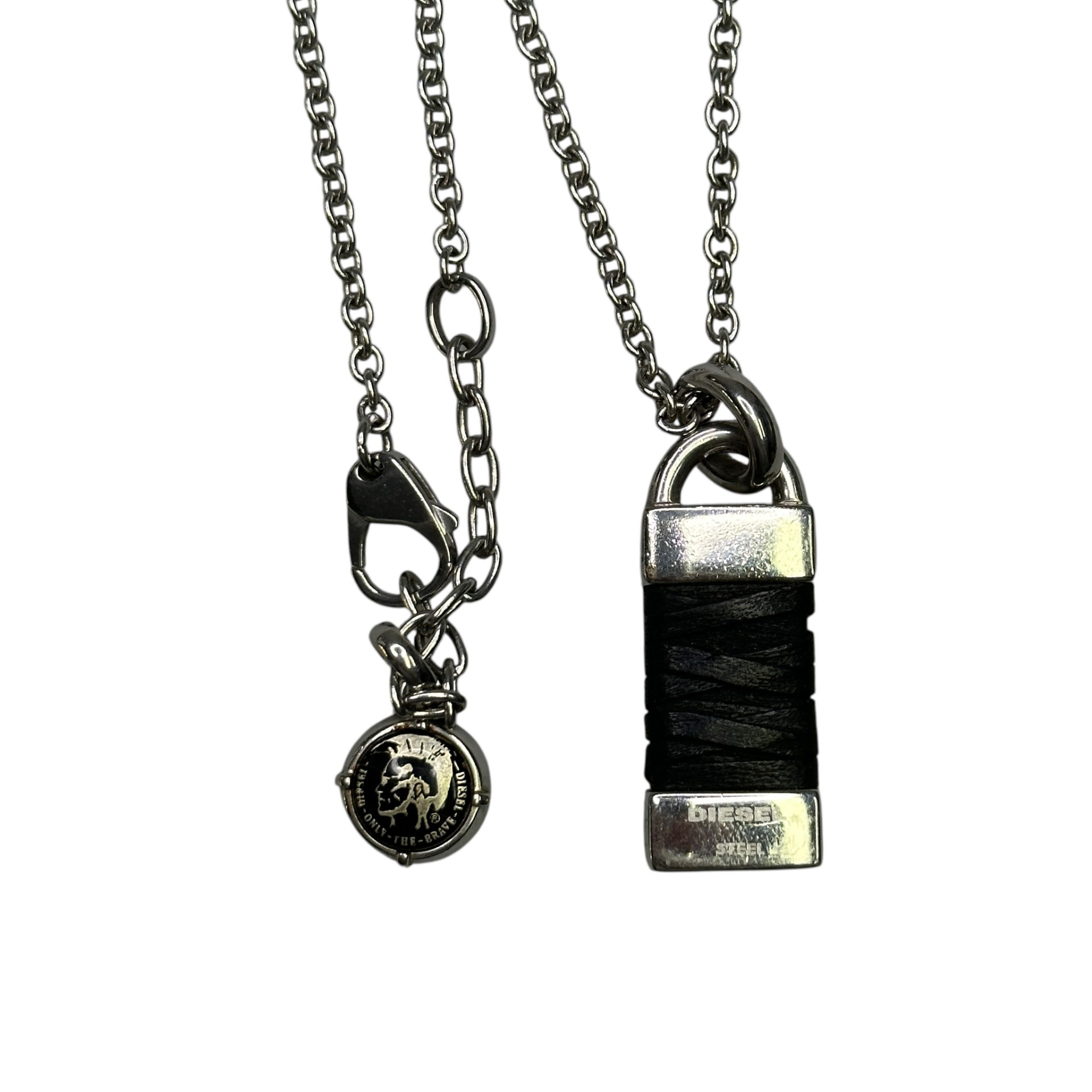 DIESEL STEEL PENDANT NECKLACE