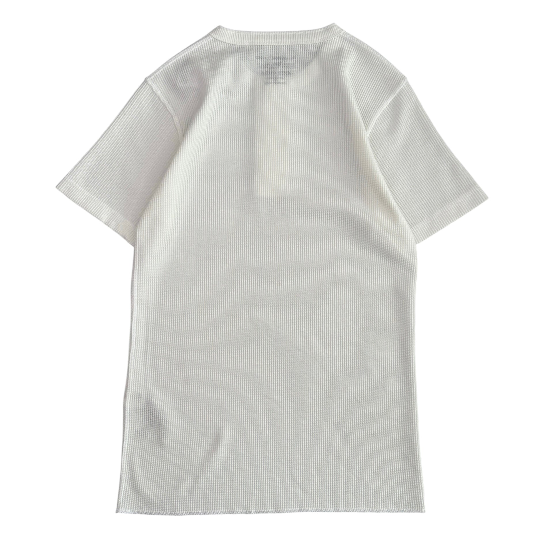 (NEW) AVIREX WAFFLE HENLEY SHORT SLEEVE TOP - WHITE
