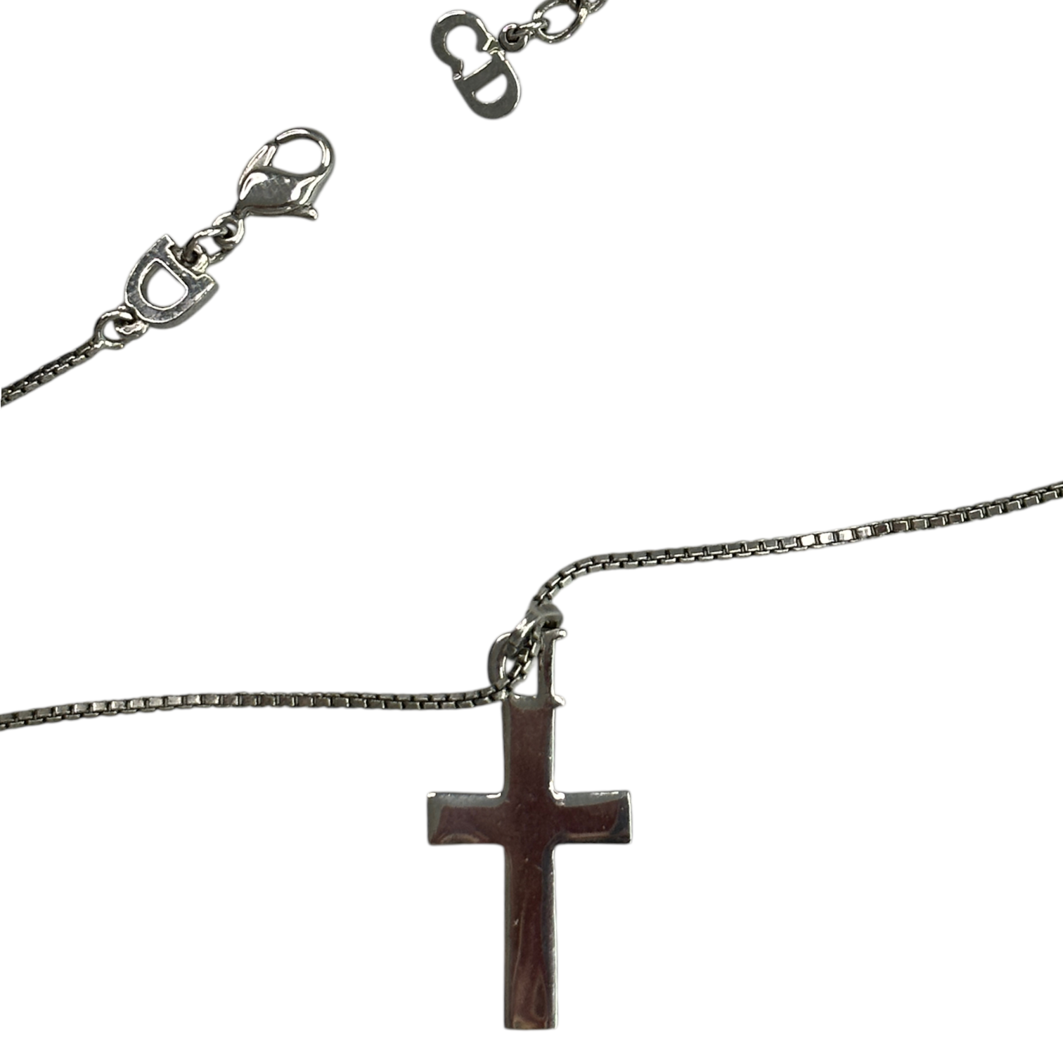 DIOR CRUCIFIX NECKLACE - SILVER PLATED