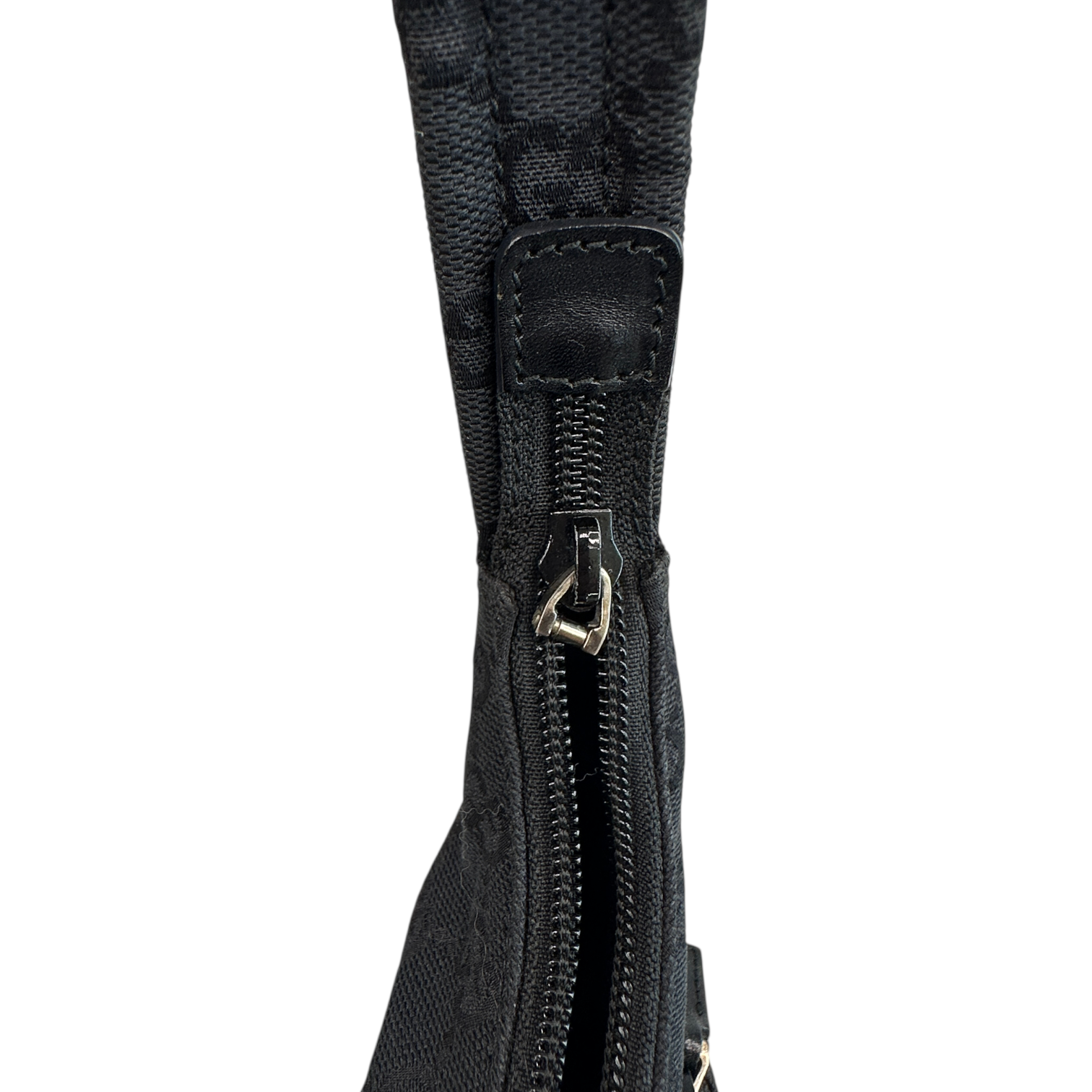 GUCCI GG CANVAS HOBO SHOULDER BAG - BLACK