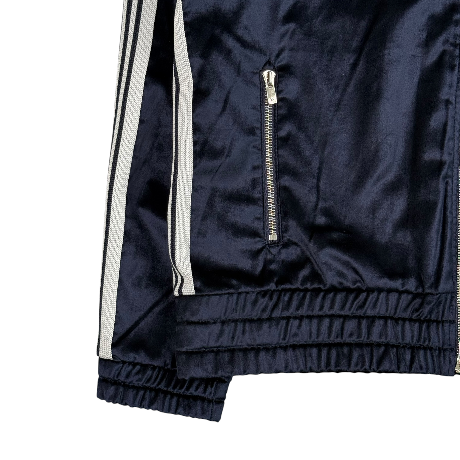 (NEW) NEEDLES H.D VELOUR TRACK JACKET - BLUE / WHITE