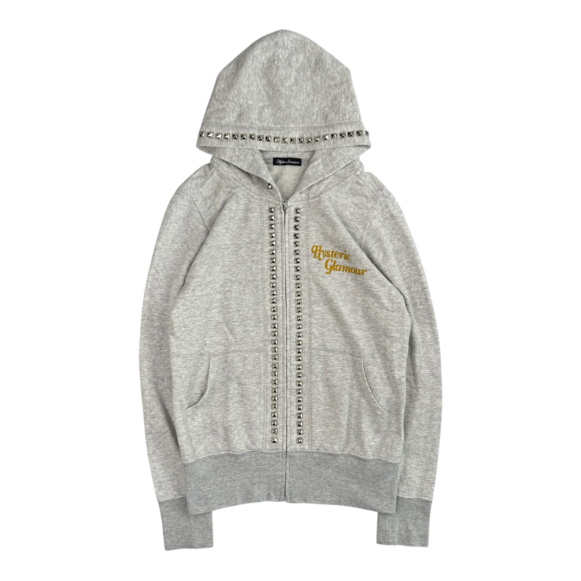 HYSTERIC GLAMOUR STUDDED HOODIE - GREY