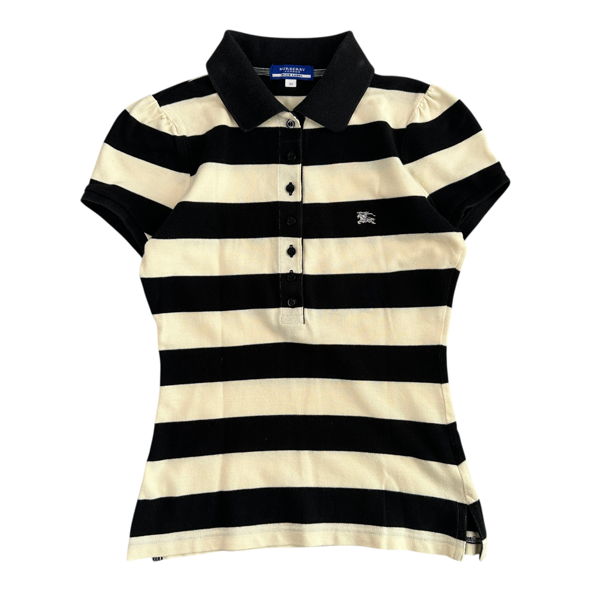 (38) BURBERRY BLUE LABEL STRIPED POLO SHIRT