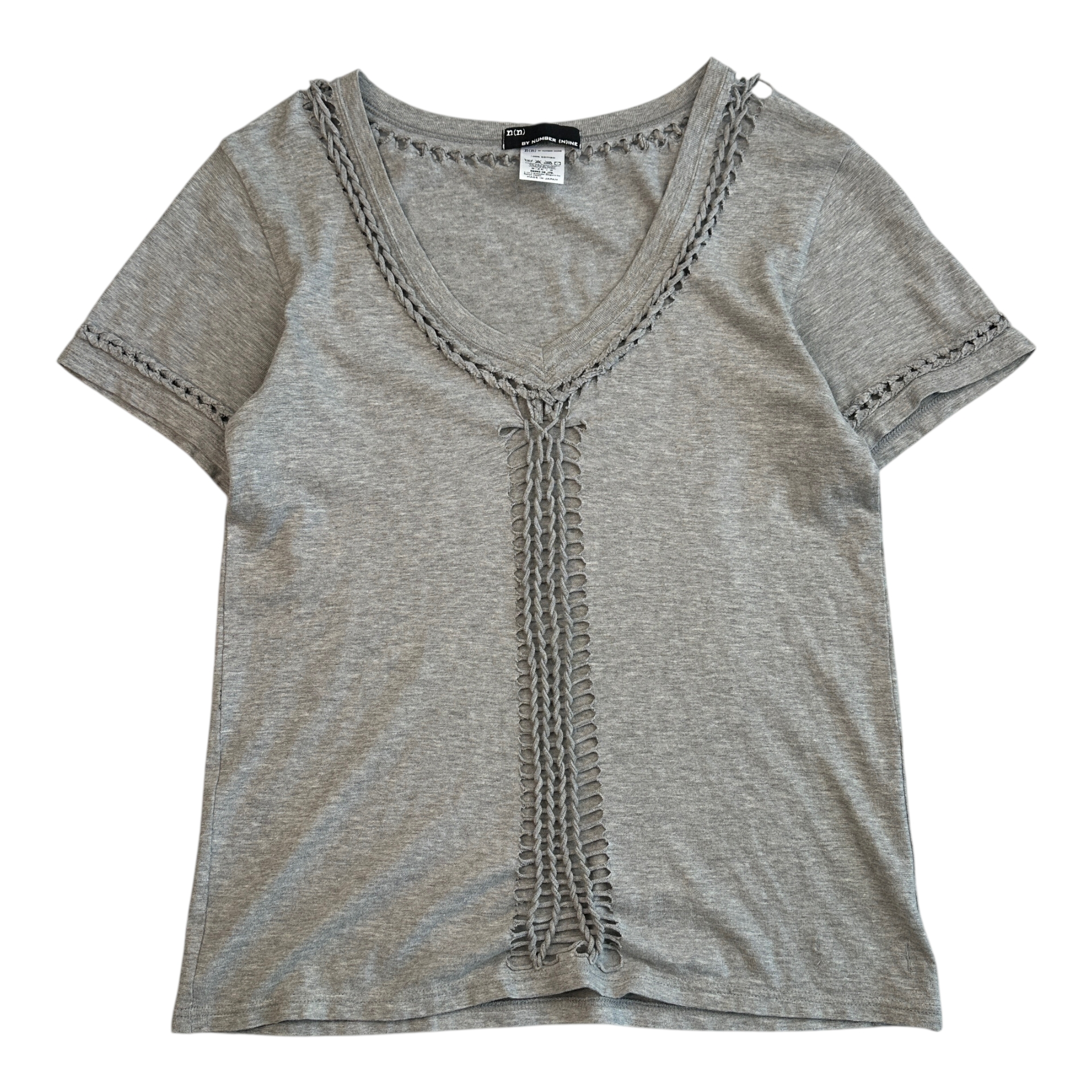(2) N(N) BY NUMBER(N)INE CROCHET T-SHIRT - GREY