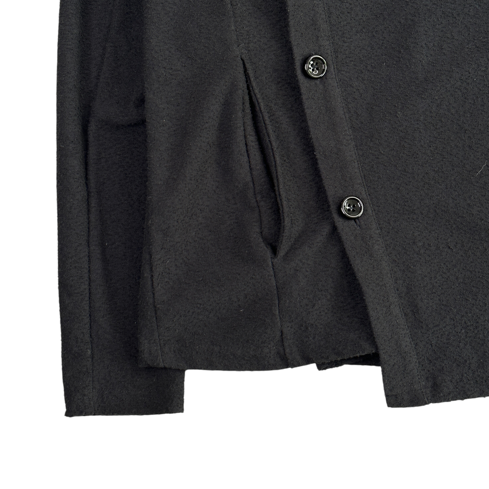 (S) SEMANTIC DESIGN AYSMMETRIC BUTTON-UP JACKET - BLACK