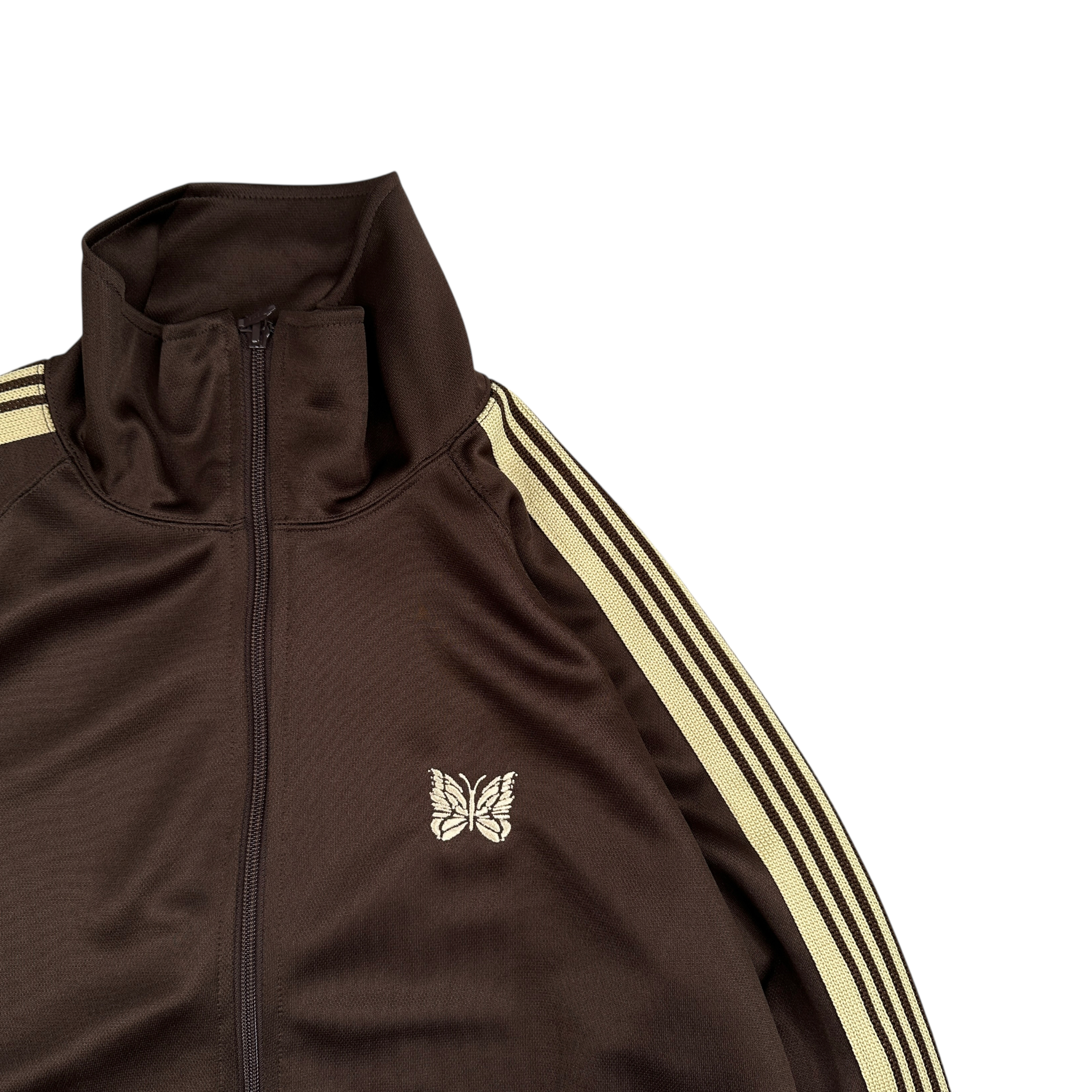 (NEW) NEEDLES POLY SMOOTH TRACK JACKET - BROWN / BEIGE