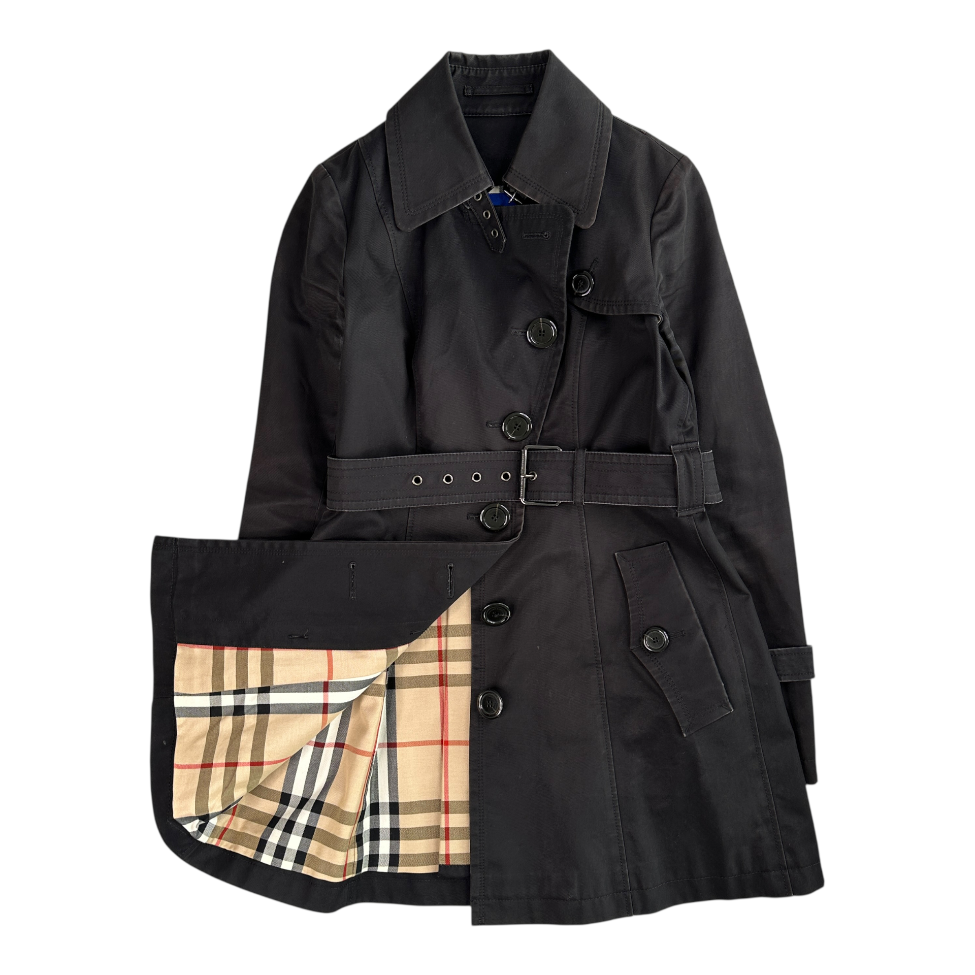 (38) BURBERRY BLUE LABEL TRENCH COAT - BLACK