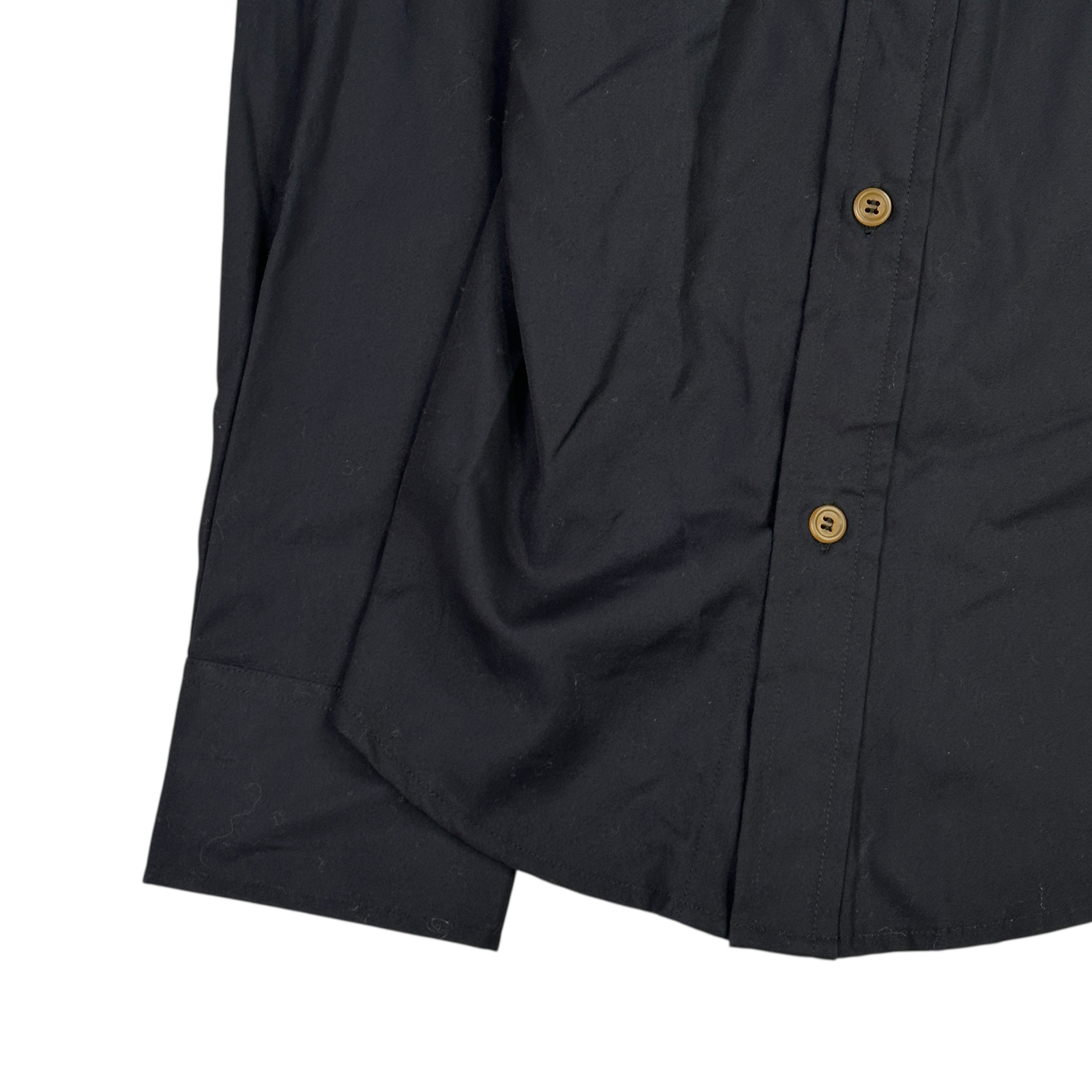 (46)VIVIENNE WESTWOOD AYSMETRIC COLLAR BUTTON-UP - BLACK