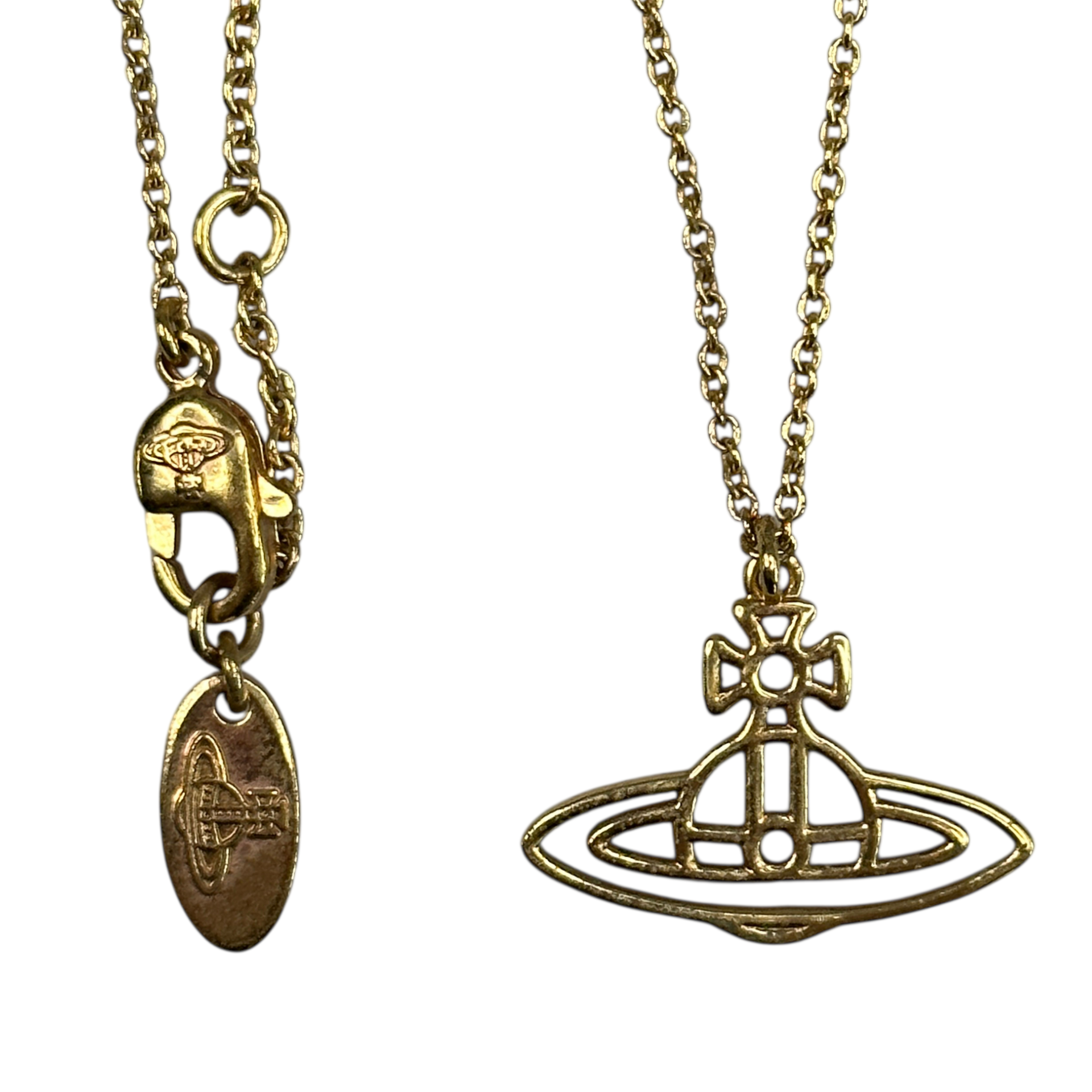 VIVIENNE WESTWOOD THIN LINES ORB NECKLACE - GOLD PLATED