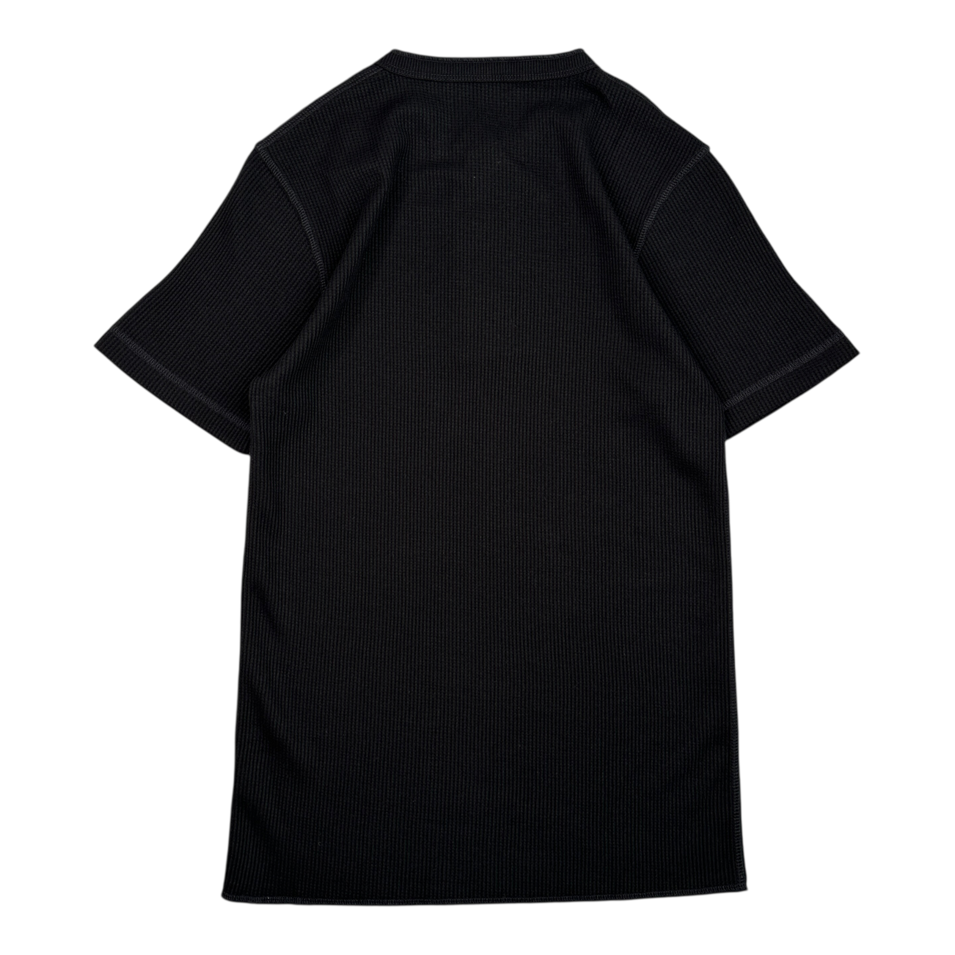 (NEW) AVIREX WAFFLE HENLEY SHORT SLEEVE TOP - BLACK