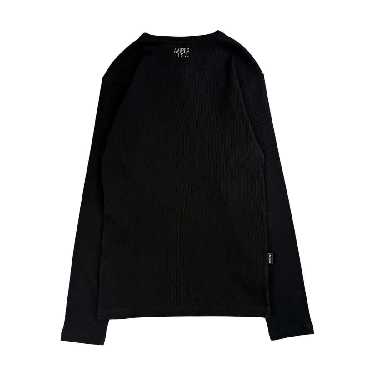 (NEW) AVIREX EVERY DAY LONG SLEEVE V NECK - BLACK