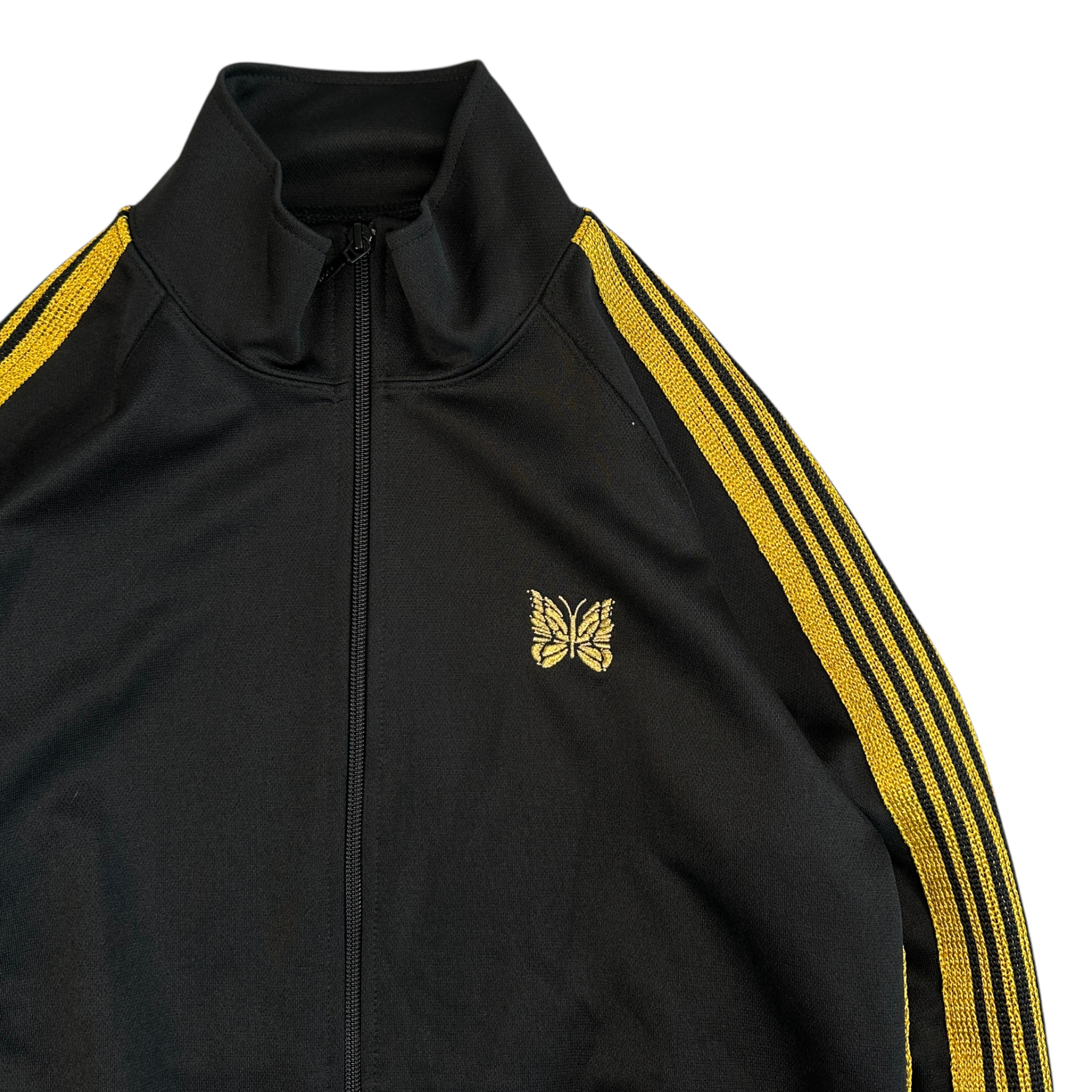 (S) NEEDLES POLY SMOOTH TRACK JACKET - BLACK/YELLOW
