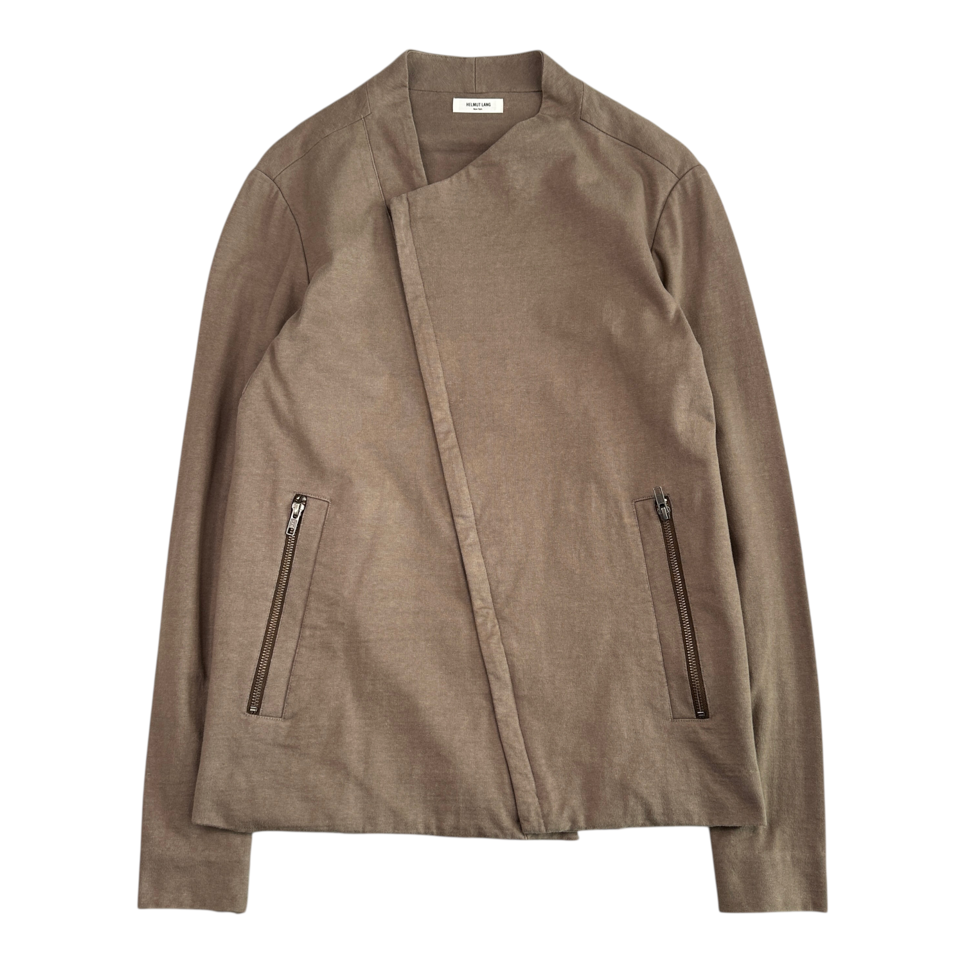 HELMUT LANG ASYMMETRICAL ZIP JACKET - LIGHT BROWN