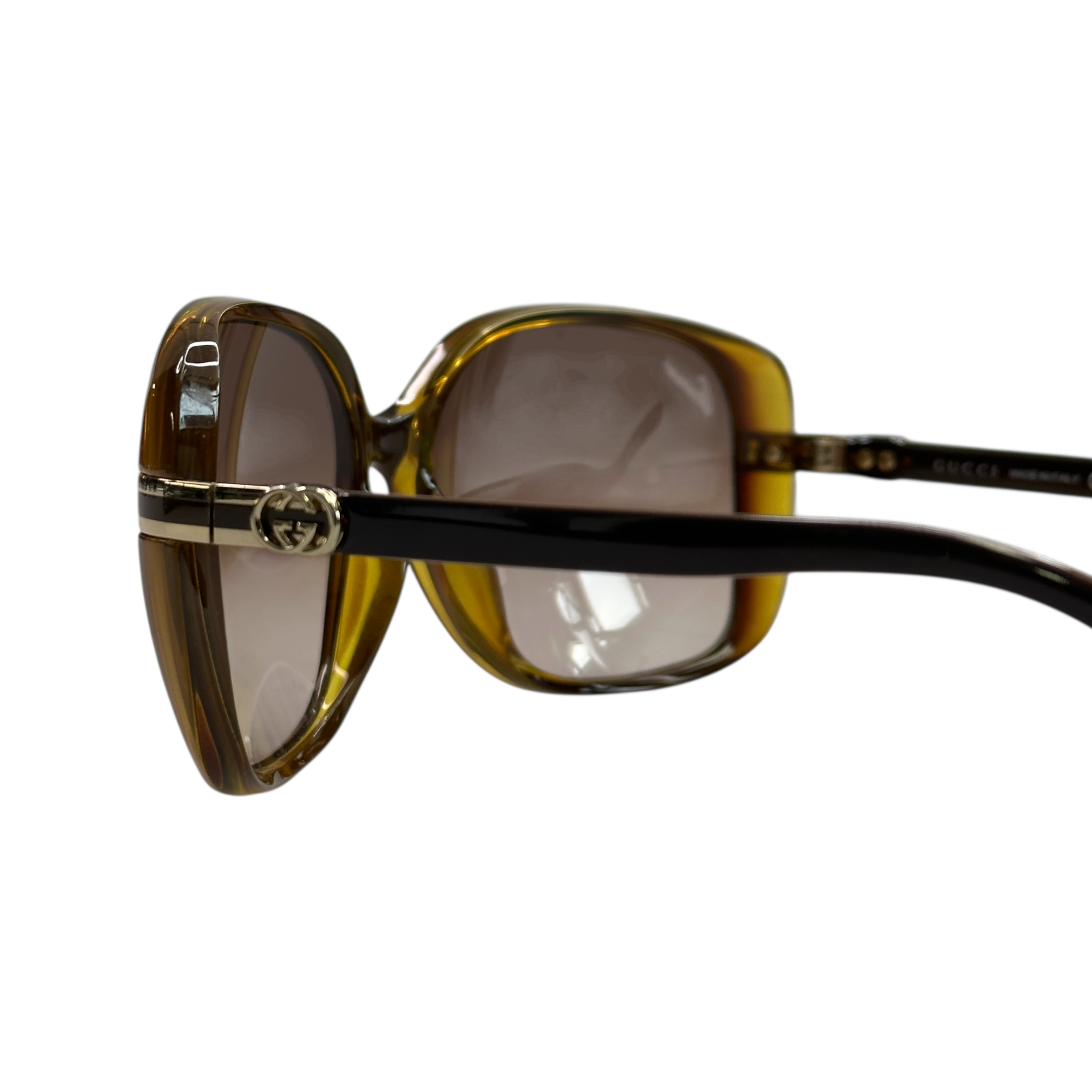 GUCCI GG3211/F/S SUNGLASSES - BROWN/GOLD