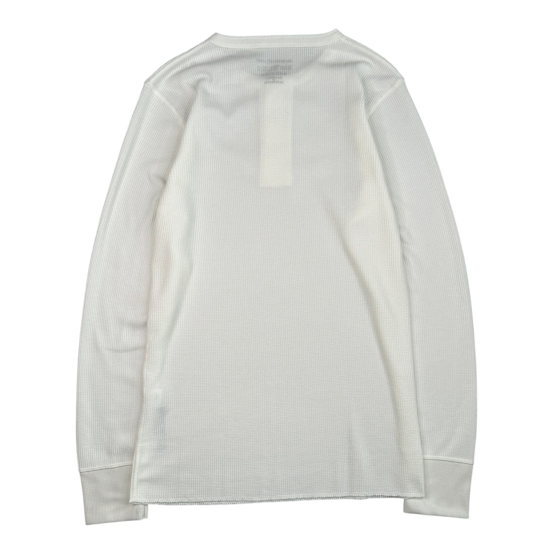 (NEW) AVIREX WAFFLE HENLEY LONG SLEEVE TOP - WHITE