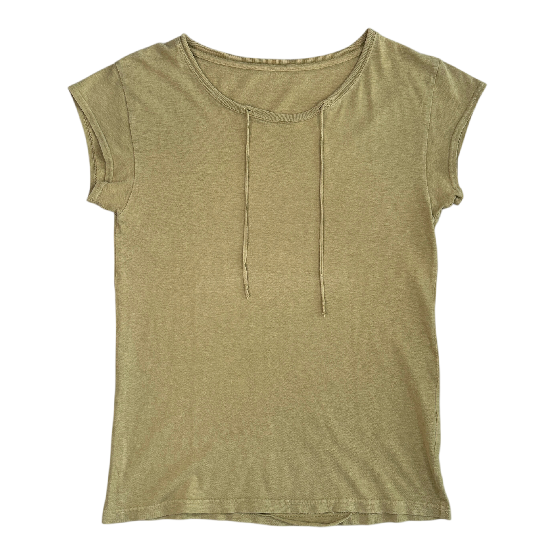 (3) KAPITAL DRAWSTRING T-SHIRT - LIGHT KHAKI