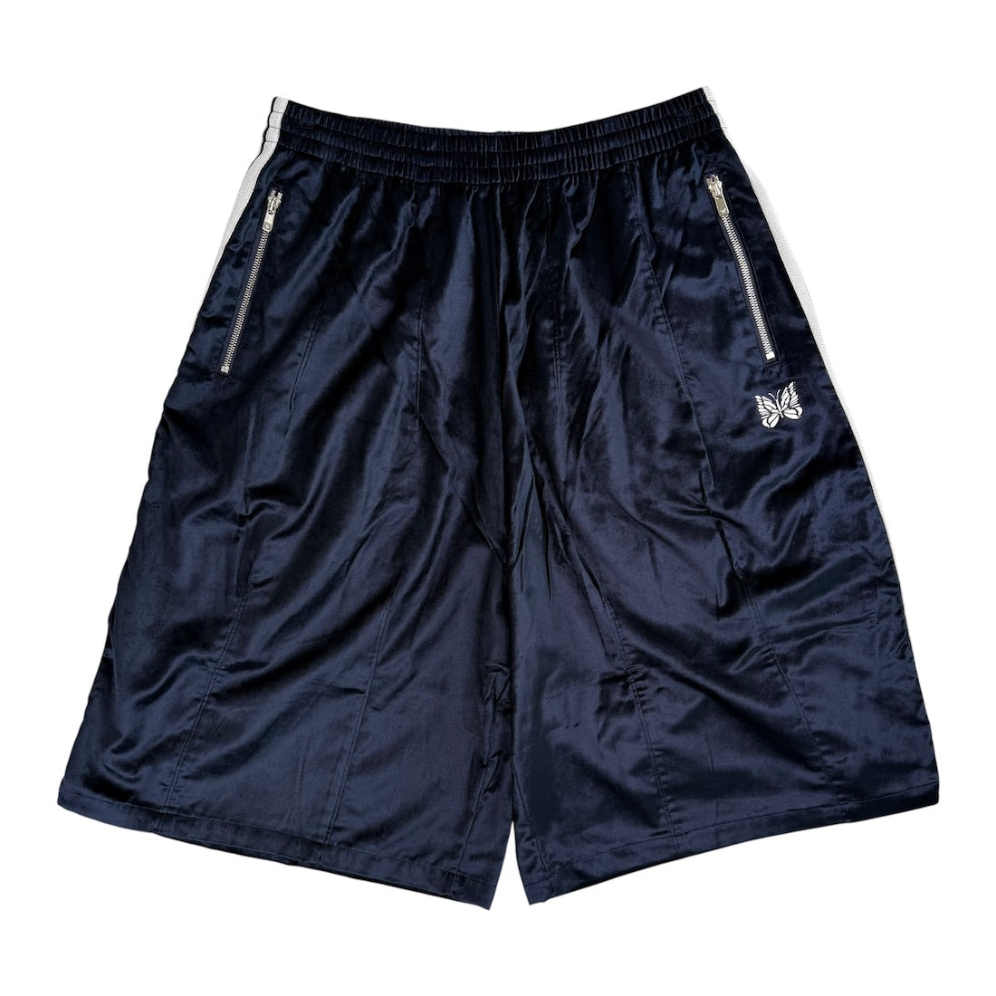 (NEW) NEEDLES H.D VELOUR SHORTS - BLUE / WHITE