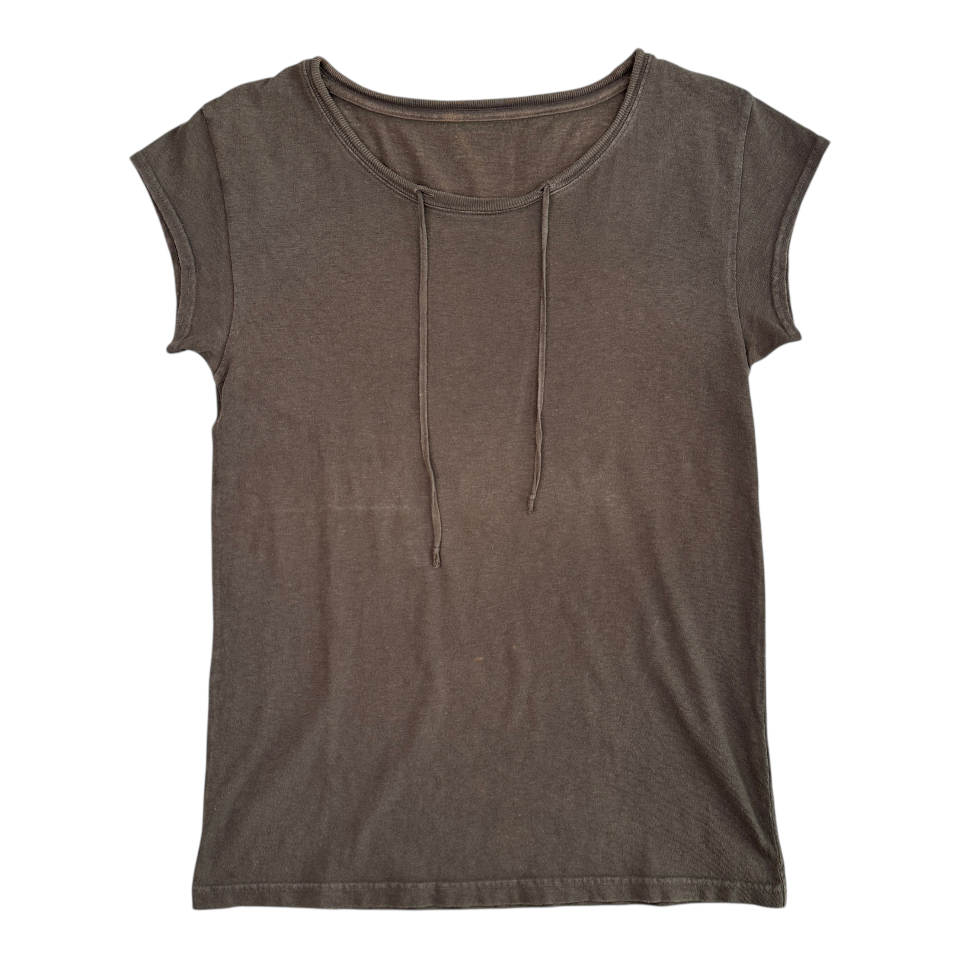 (2) KAPITAL DRAWSTRING T-SHIRT - BROWN
