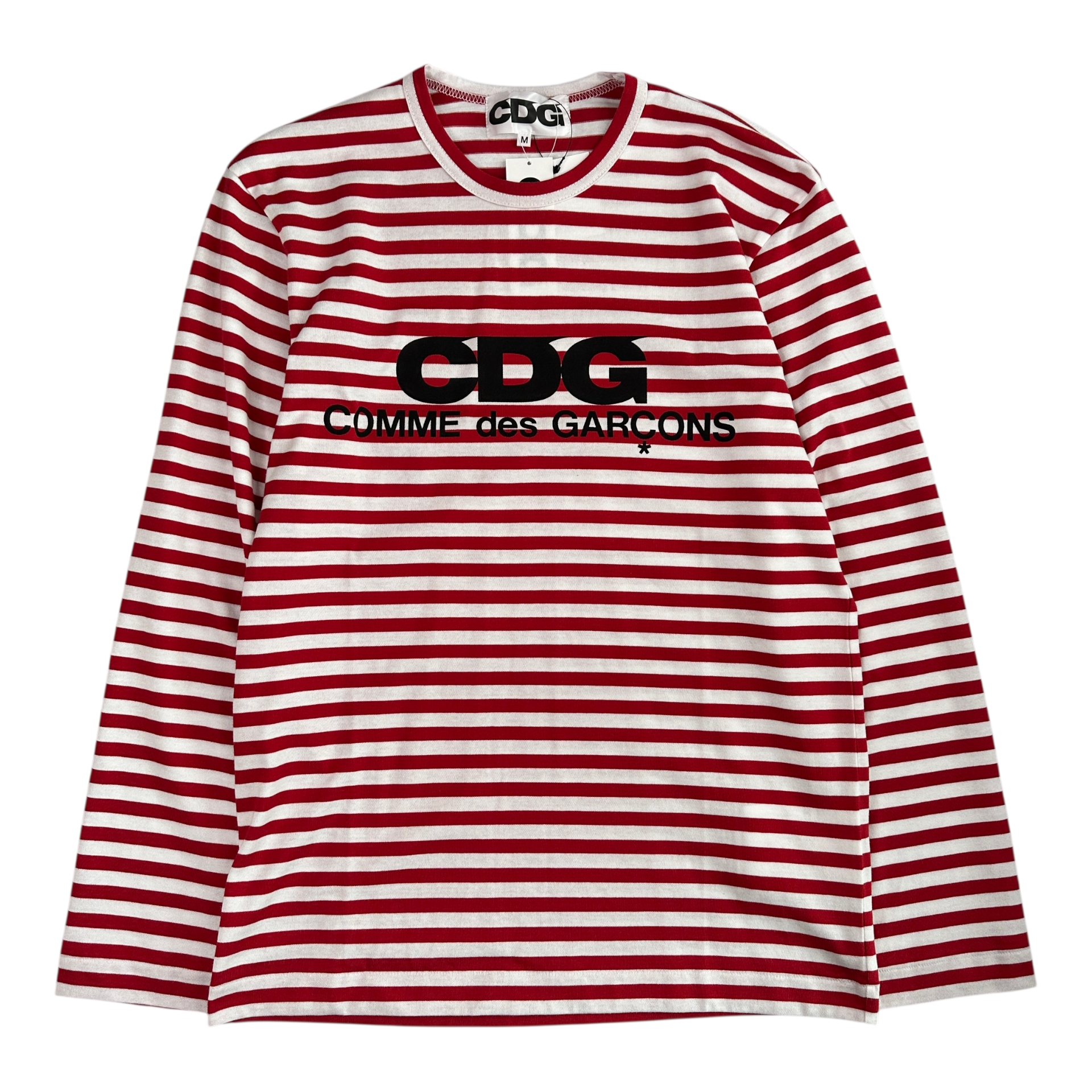 (NEW) COMME DES GARCONS STRIPED LONG SLEEVE - RED / WHITE
