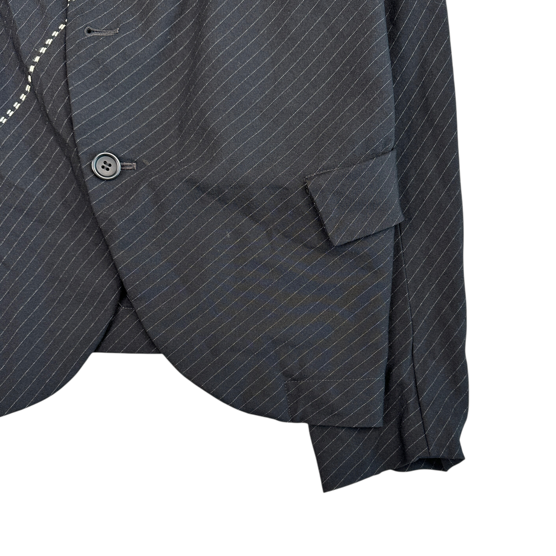 (M) COMME DES GARCONS BLACK PINSTRIPE BLAZER - BLACK