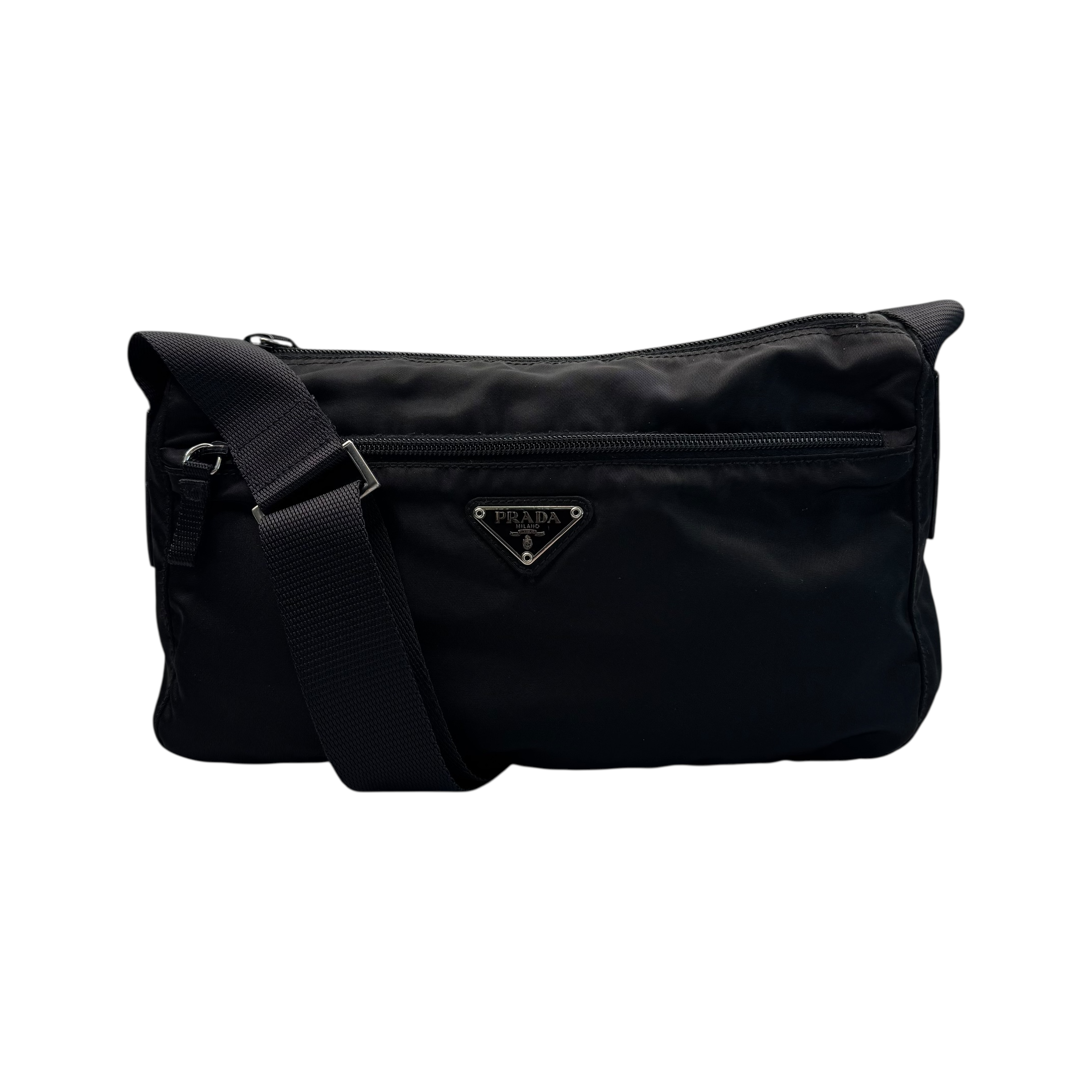 PRADA NYLON CROSSBODY CAMERA BAG - BLACK
