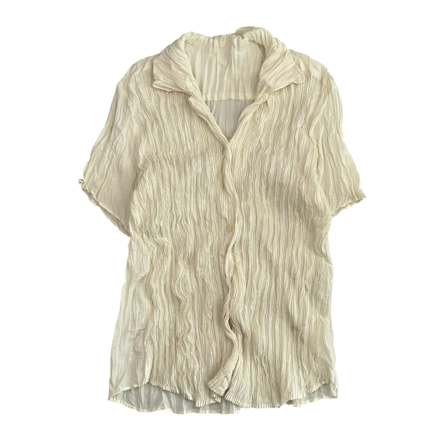 ISSEY MIYAKE WHITE LABEL PLEATED SHORT SLEEVE SHIRT