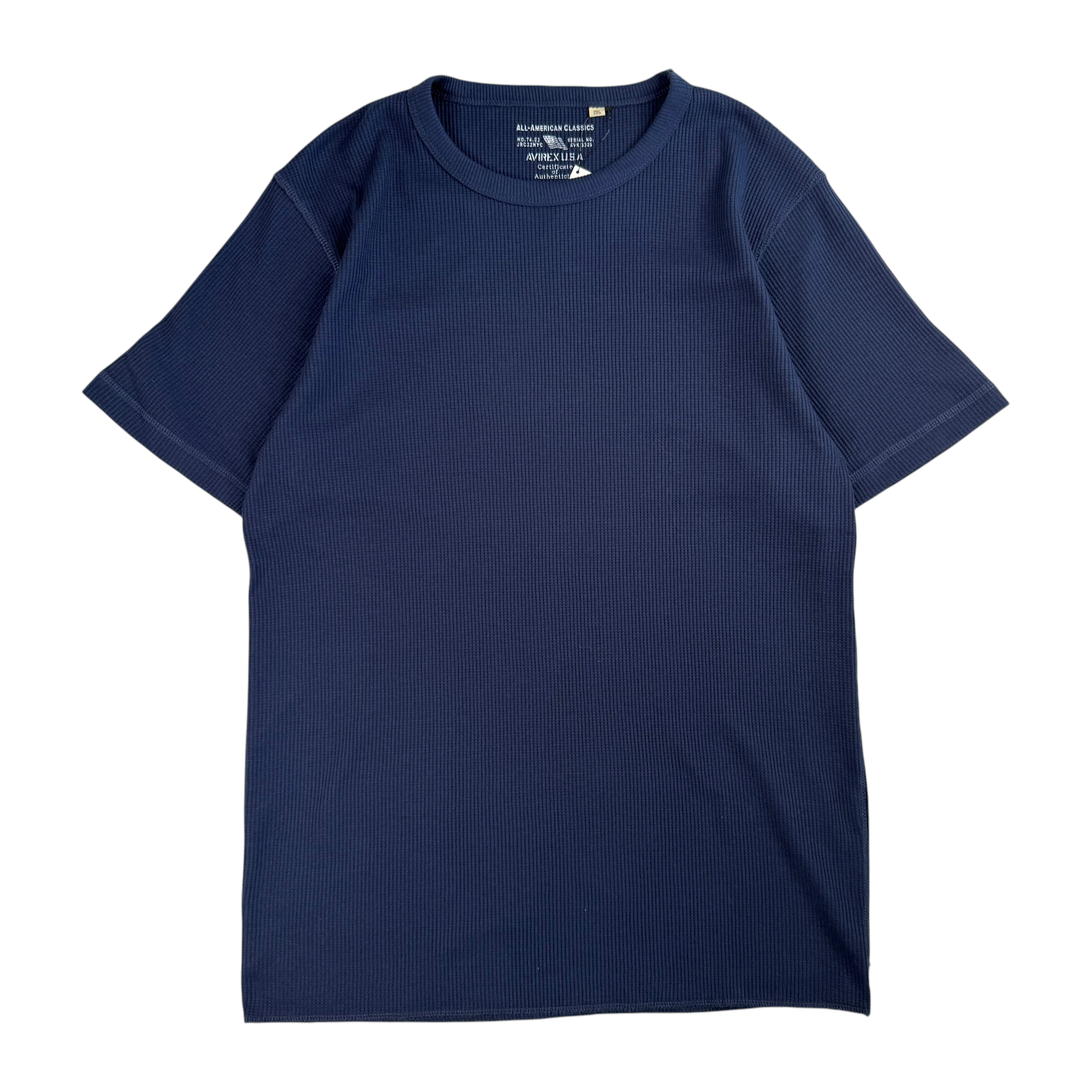 (NEW) AVIREX EVERYDAY WAFFLE SHORT SLEEVE T-SHIRT - NAVY