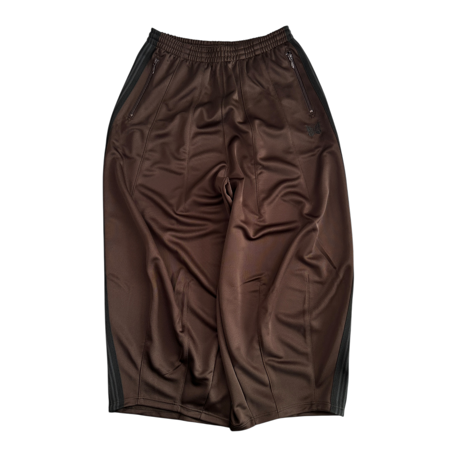 (NEW) NEEDLES H.D TRACK PANTS - BROWN / CHARCOAL