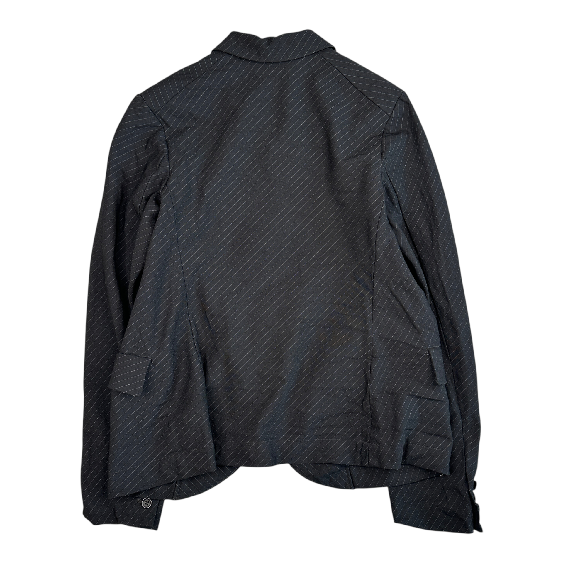 (M) COMME DES GARCONS BLACK PINSTRIPE BLAZER - BLACK
