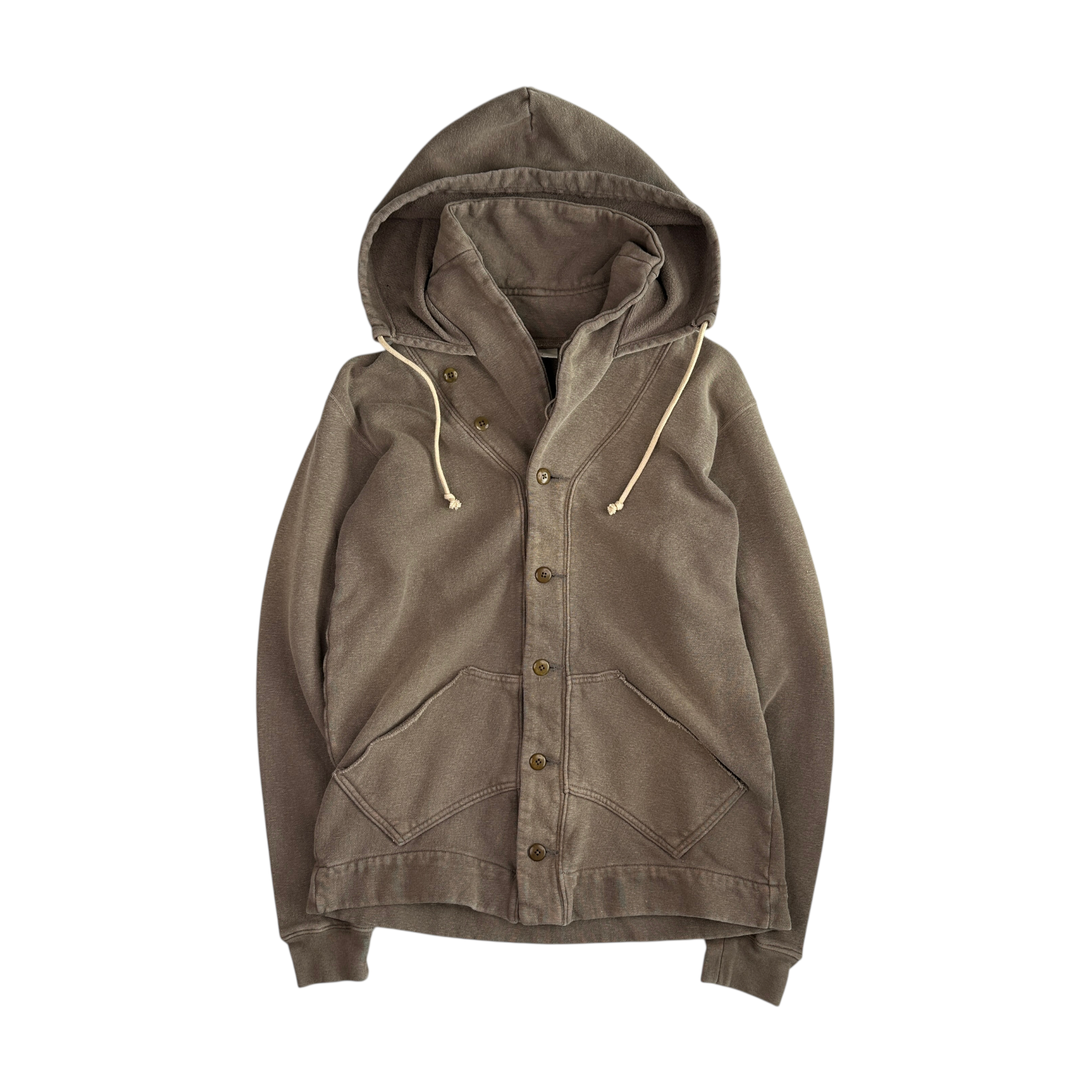 (1) KAPITAL BUTTON UP HOODIE - KHAKI