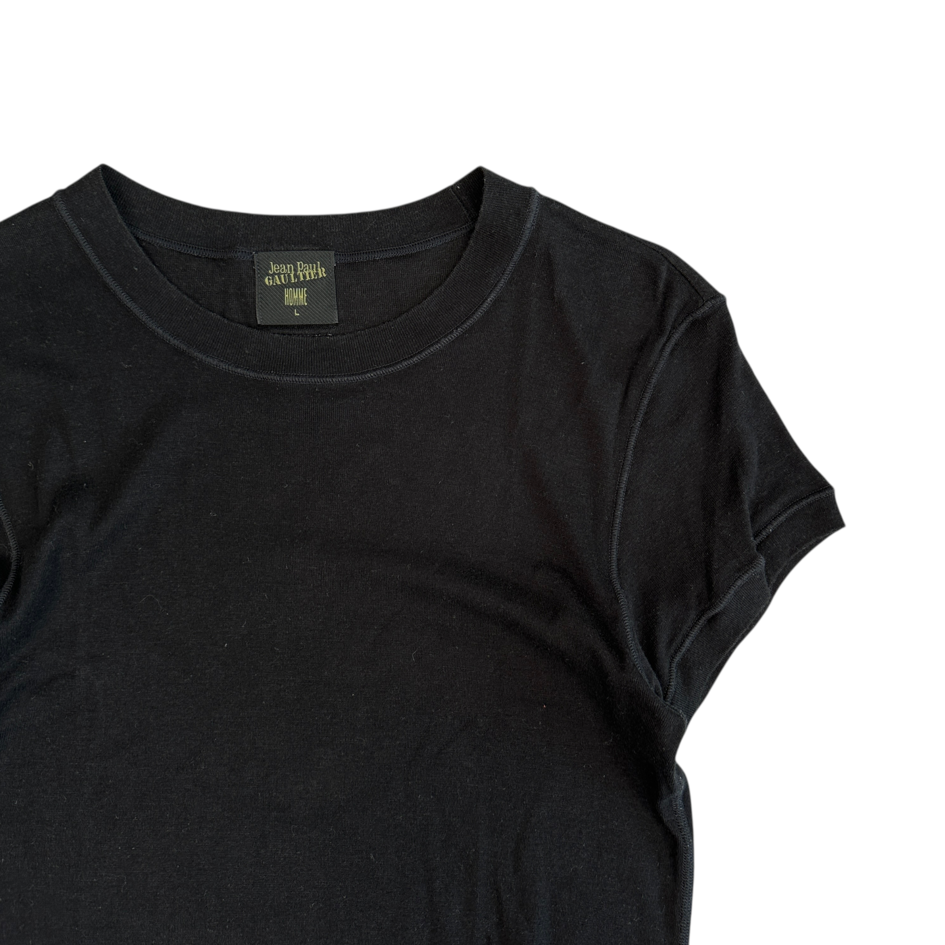 (L) JEAN PAUL GAUTIER HOMME FITTED T-SHIRT - BLACK